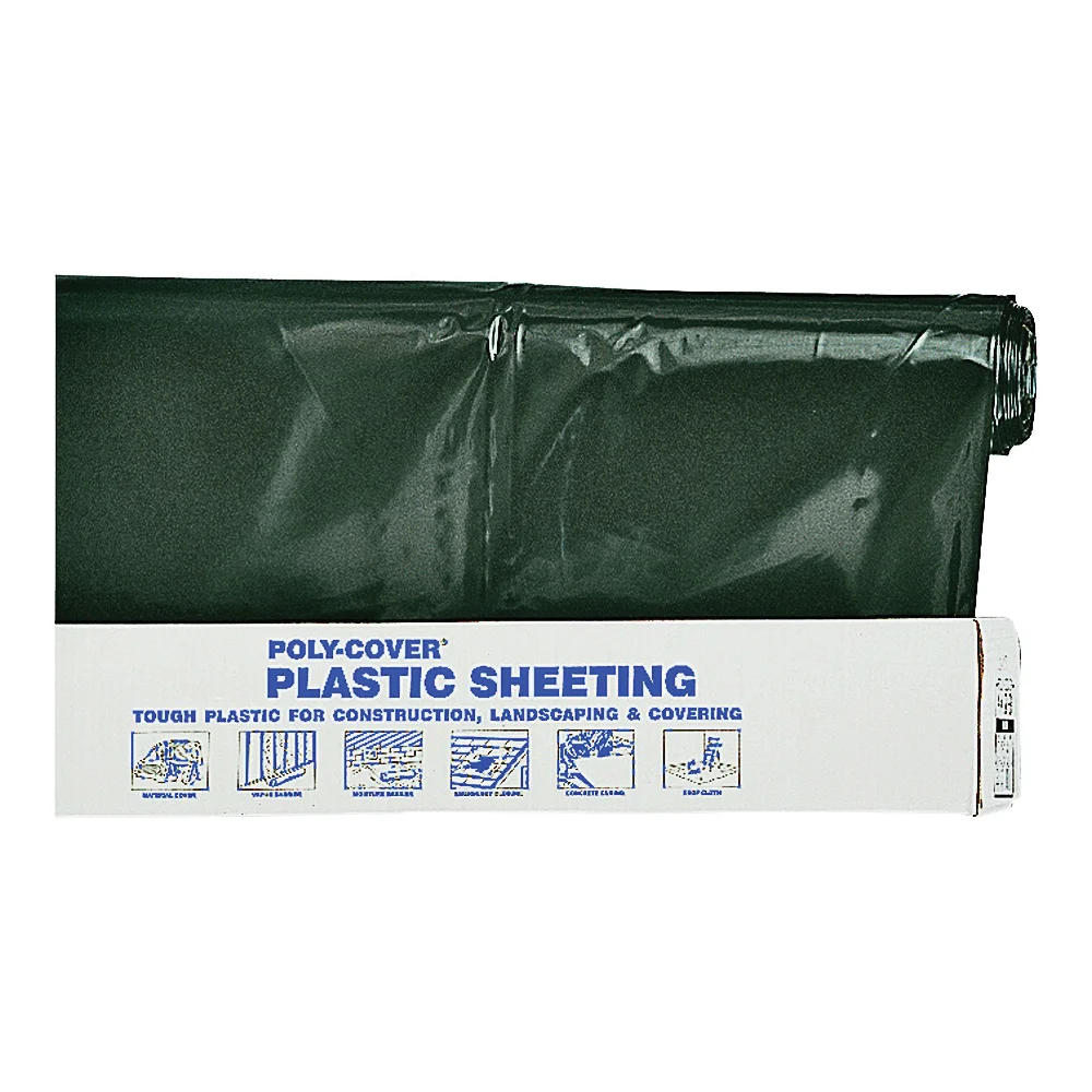 6X1.5-B Poly Film, 300 ft L, 18 ft W, 6 mil Thick, Black