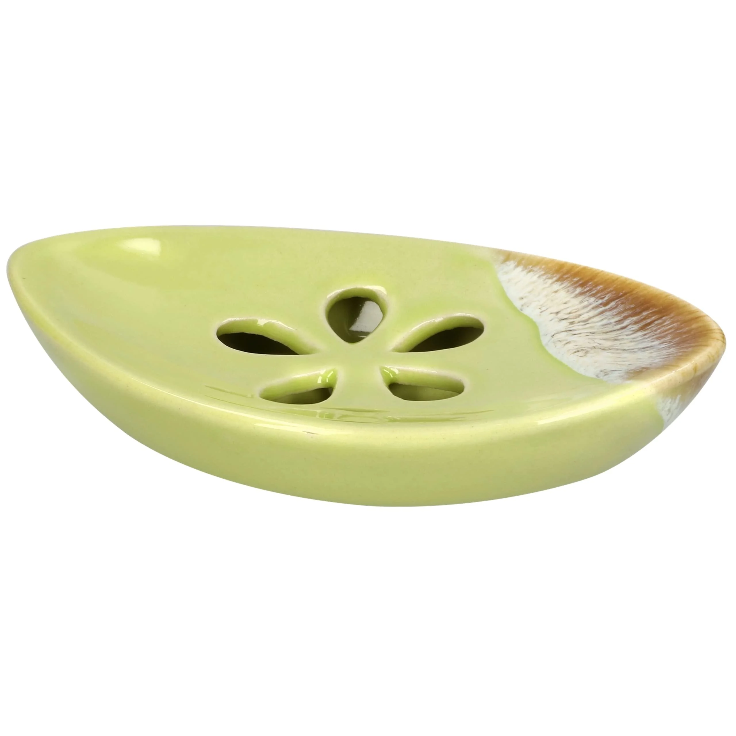 Ceramic Soap Dish with Self Draining Tray for Bar Soap Bathroom Kitchen (Lemon Yellow) - Skintifique
