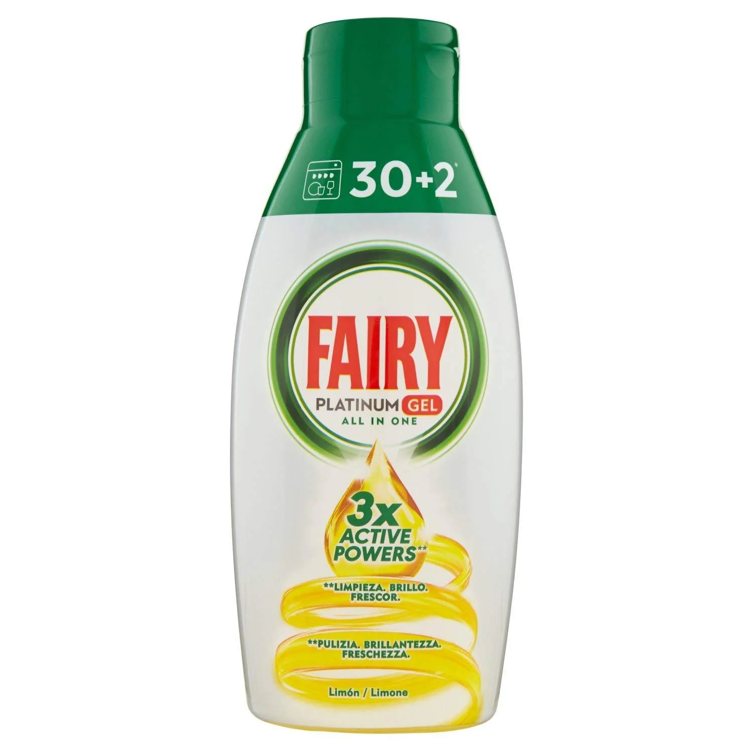 Fairy Platinum Gel Detergent Dishwasher All in 1 Lemon 650 ml 32 Washes