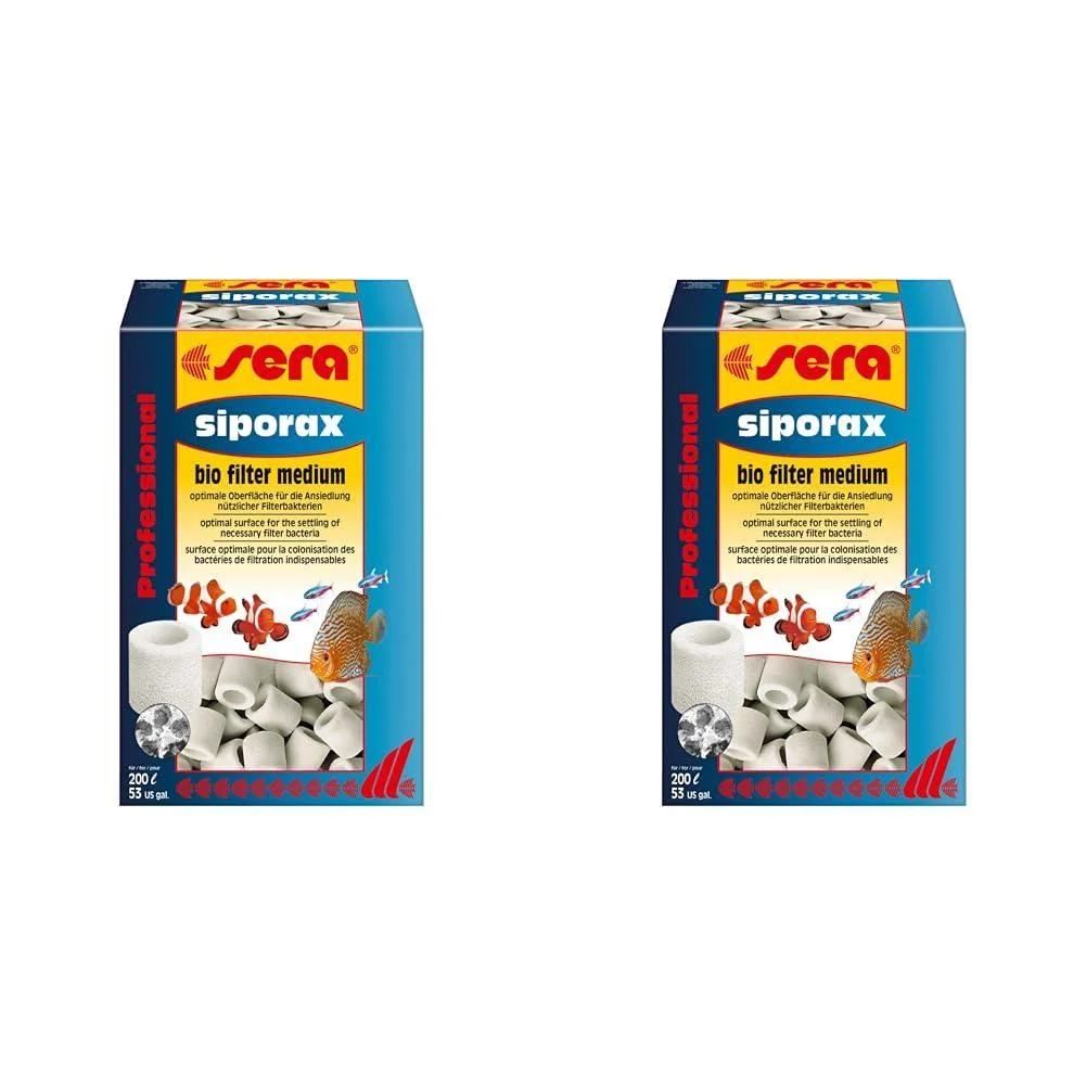 SERA SIBORAX Aquarium Filter Material 1000 ml (290g) |Maximum optimization of biological filtering |Organic filter medium |Biological filtering for aquariums (pack with 2) 1 l (2 -person pack)