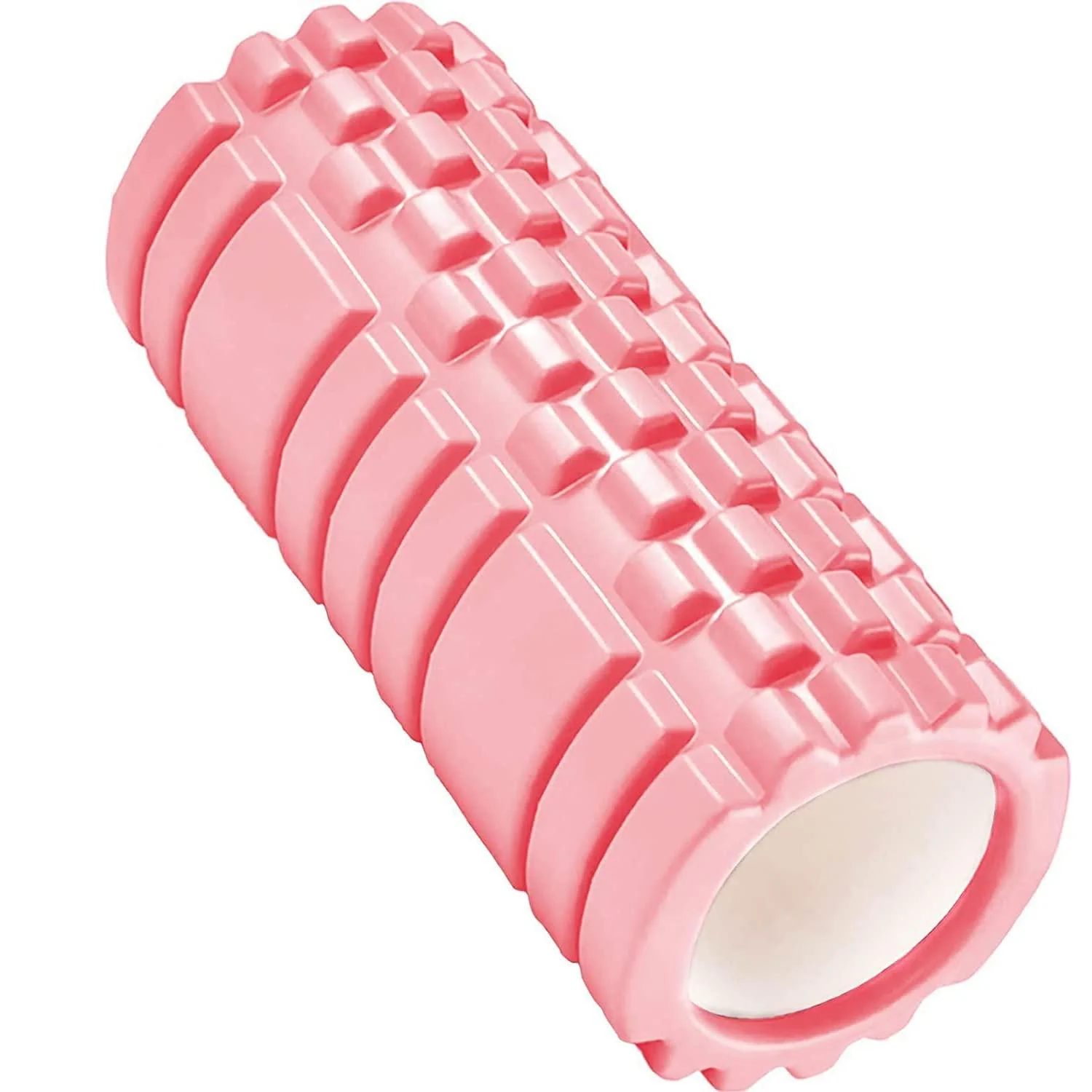 13" Pink Foam Roller - for Self Massage Exercise, Back Pain, Legs, Yoga, Relieve Muscles, Physical Therapy, Body Stretching, Deep Tissue - Medium Density Pink 13in
