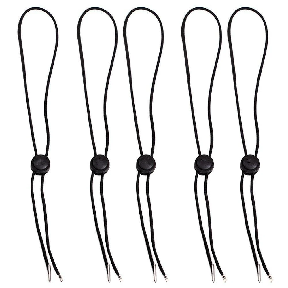 Hat Chin Cord Flexible Removable Hat Chin Strap with Spring Loaded Stop Cord Lock Black - SuoSuo