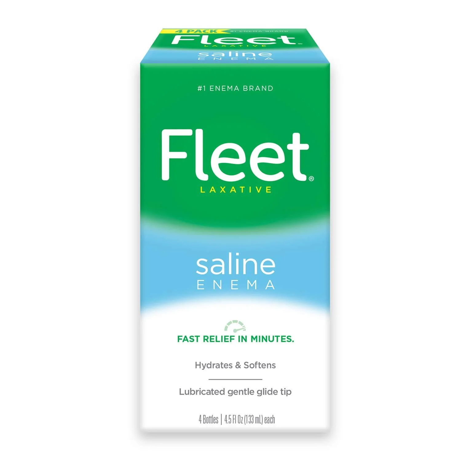 Fleet Laxative Saline Enema for Adult Constipation, 4.5 fl oz, 4 Bottles, 20164 Saline Enema 4.5 Fl Oz - 4 Count (Pack of 1)