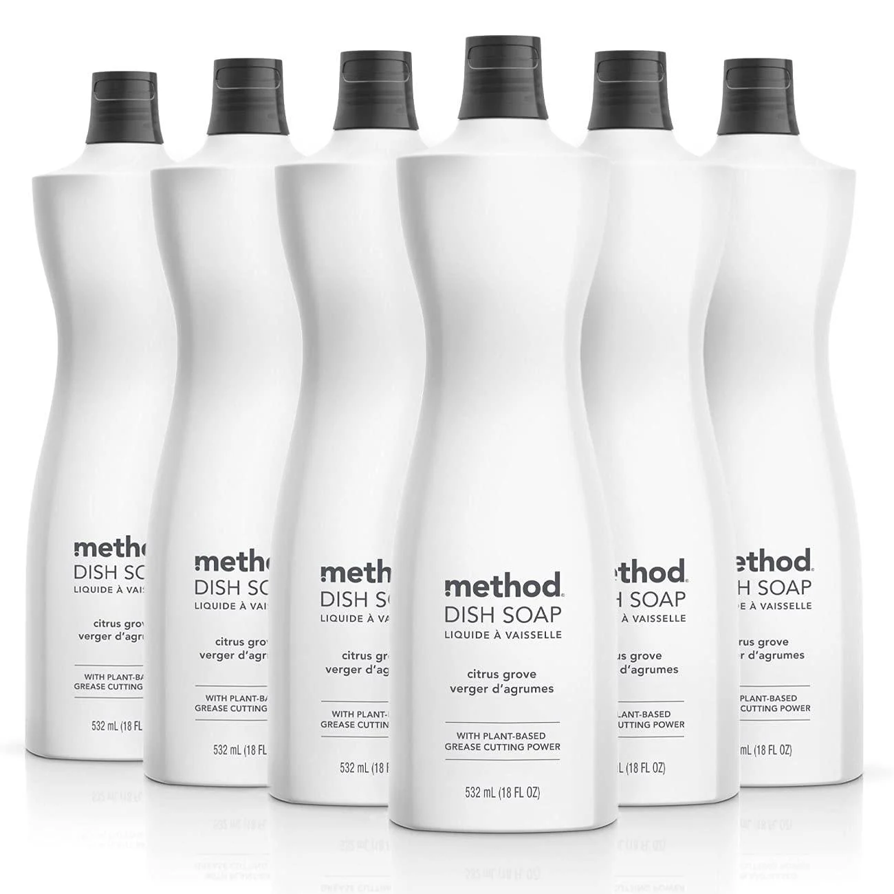 Method Gel Dish Soap Citrus Grove Biodegradable Formula Tough on Grease 18 Fl Oz (Pack of 6)