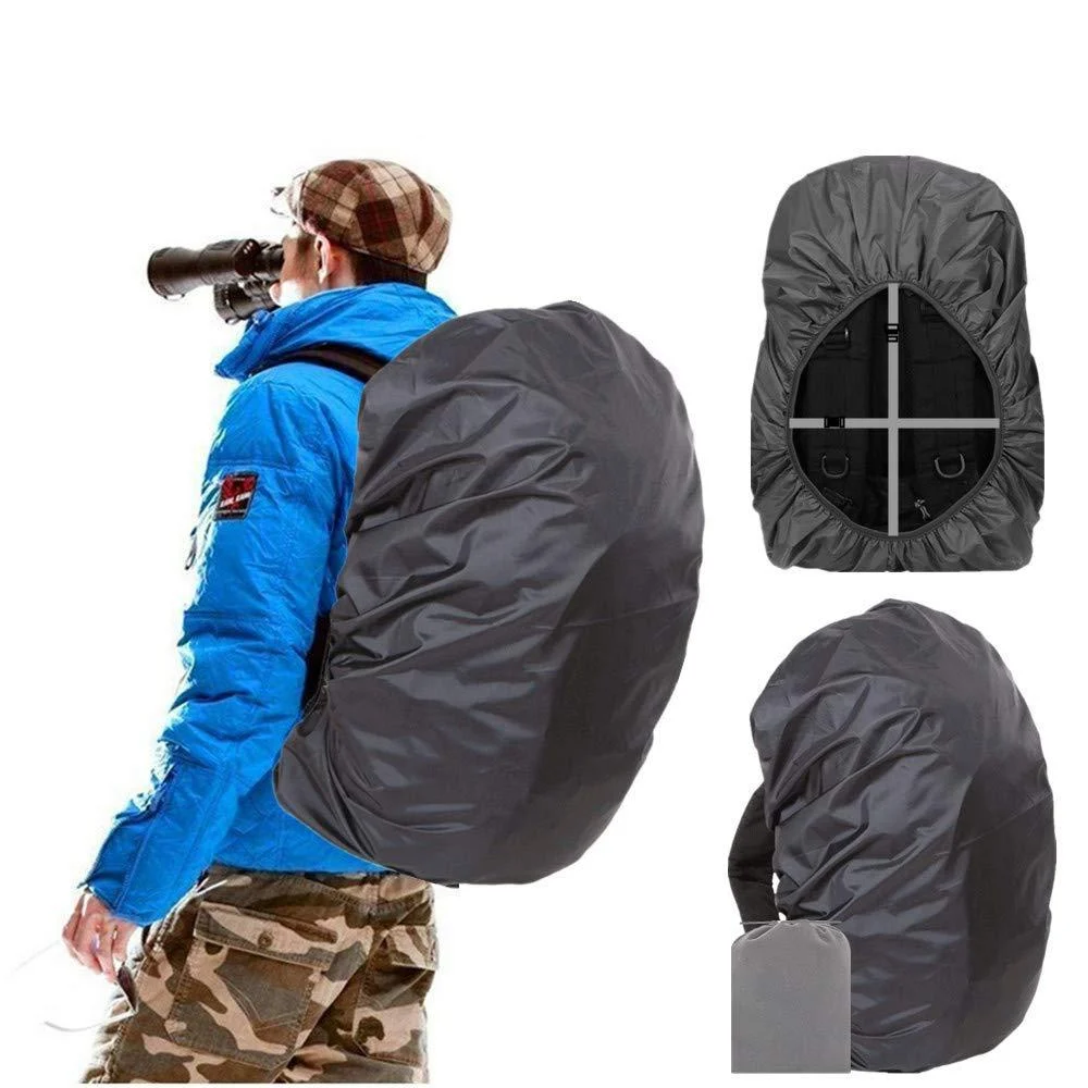 Joy Walker Waterproof Backpack Rain Cover for (15-90L) Upgraded Anti-Slip Cross Buckle Straps Triple Strengthened Layers for Hiking Camping Traveling Black Large (for 40-50L backpack)