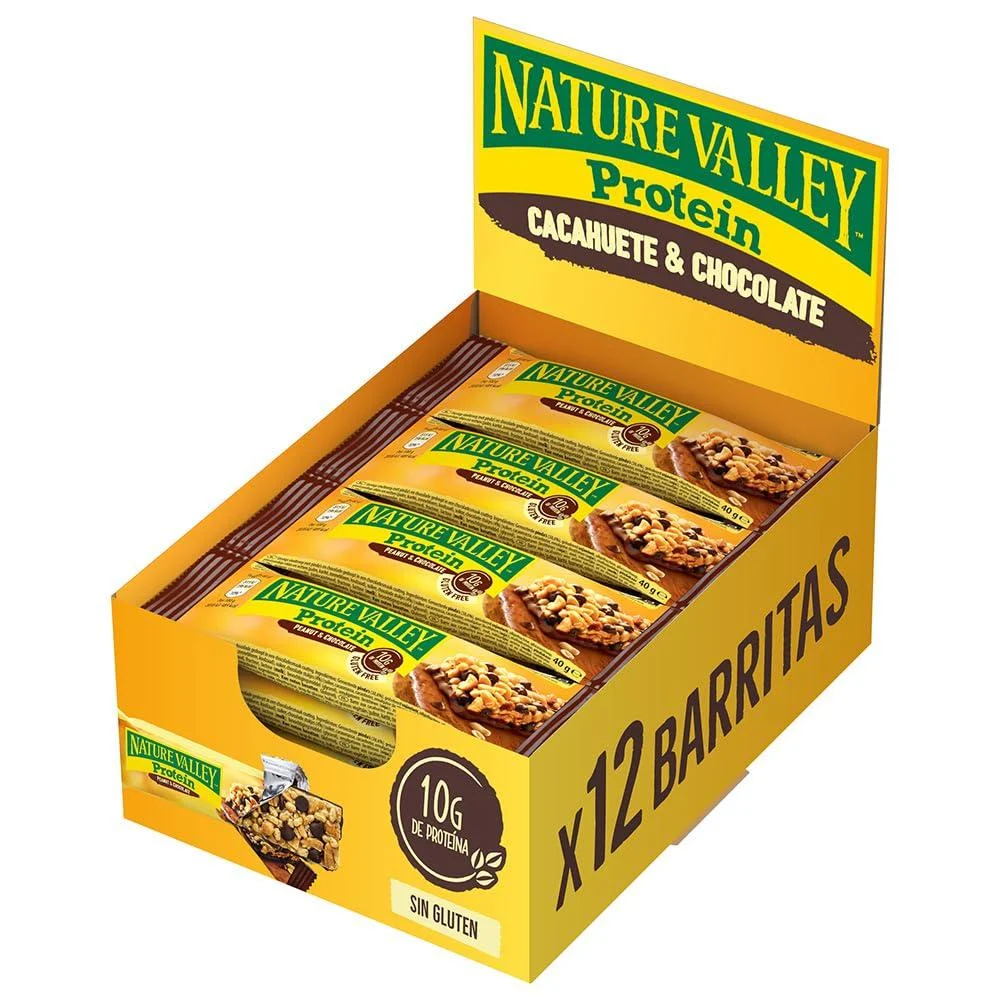 Nature Valley Chocolat prot in - 1 bo te de 12 barres doubles. Cacahu tes et chocolat 12 Barritas x 40 g