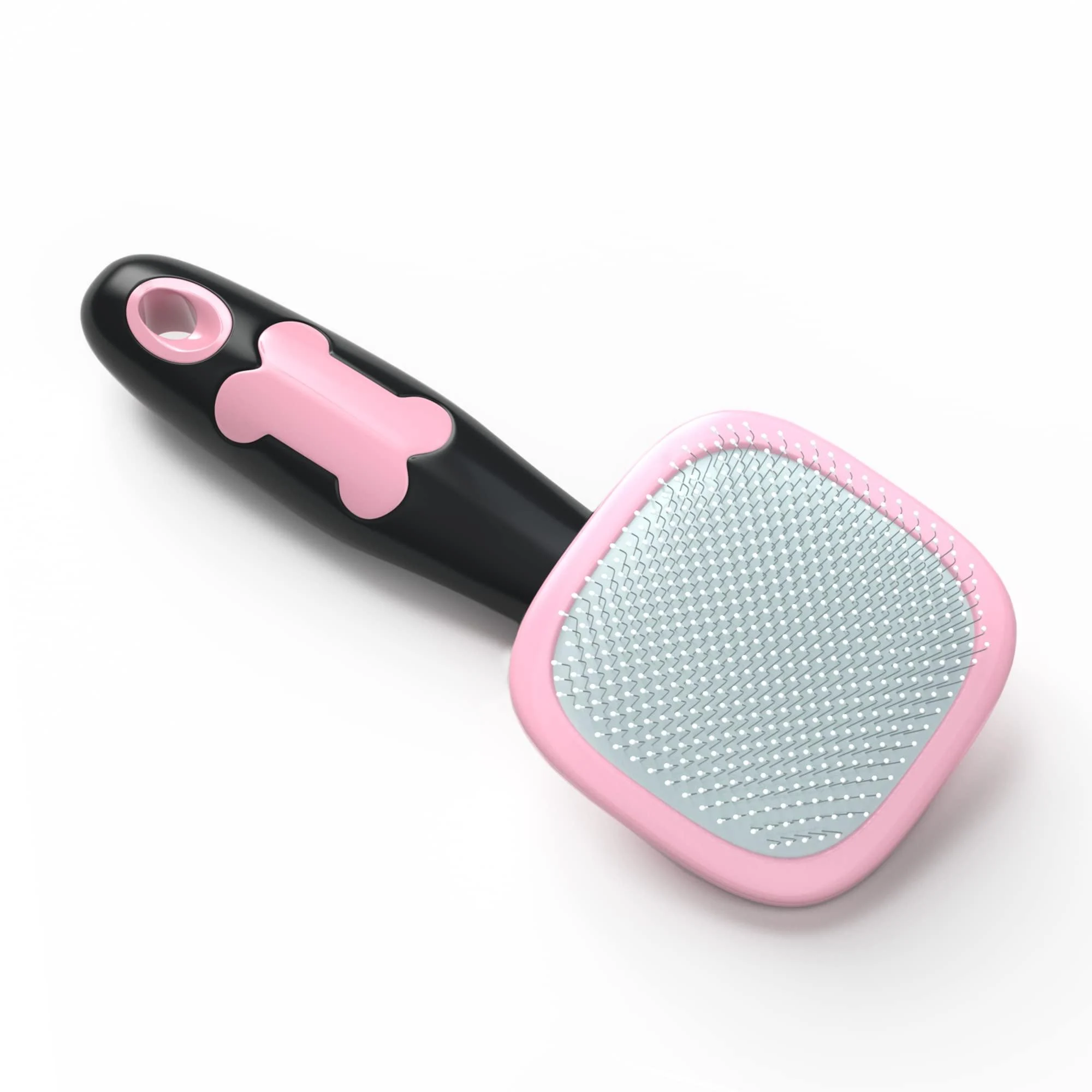 Glendan Dog Brush & Cat Brush- Slicker Pet Grooming Brush- Shedding Grooming Tools Pink-Small