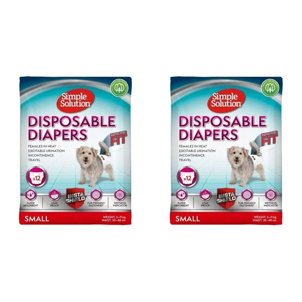Simple solution simple solution disposable dog diapers for bitches |Super absorbent spout -safe fit |Nativity Endicator 24 Pack S (2 Series Pack)