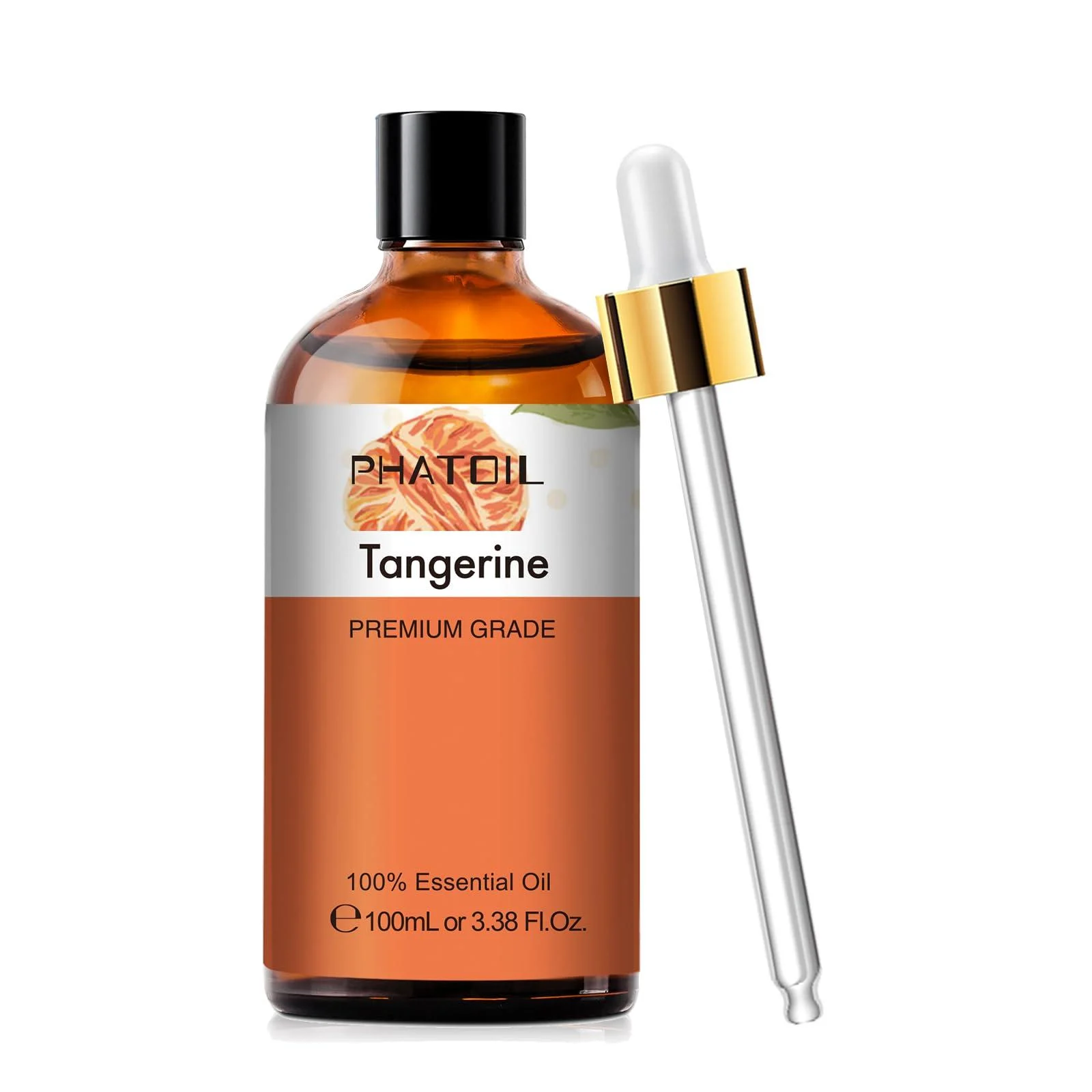 Tangerine 3.38fl.oz Essential Oil PHATOIL Aromatherapy Essential Oils for Diffuser Humidifier Perfect for DIY Soap Candle Bath Bombs Making(100ml) Tangerine-US 3.38 Fl Oz (Pack of 1)