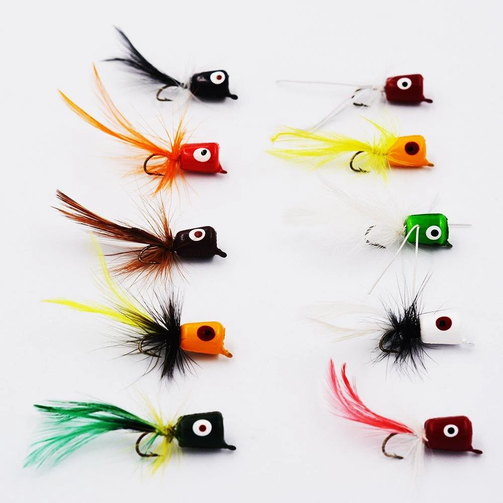 Flyafish Bass Popper Dry Fly Fishing Lure Kit Panfish Bait - Bouti1583