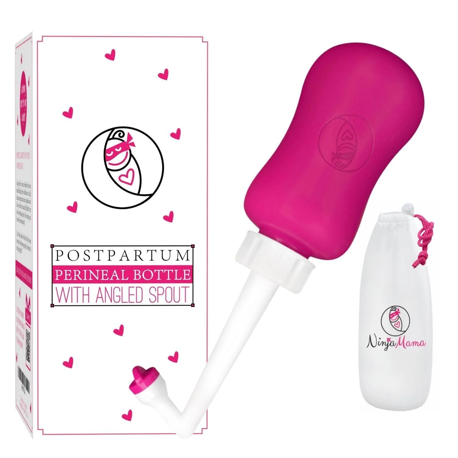 Ninja Mama Peri Bottle for Postpartum Care Post Partum Essentials for Pain Relief Tears & Hemorrhoids After Birth Large Portable Perineal Bottle with Angled Spout Labor & Delivery Hospital Bag. 360ml Extra Large 360ml