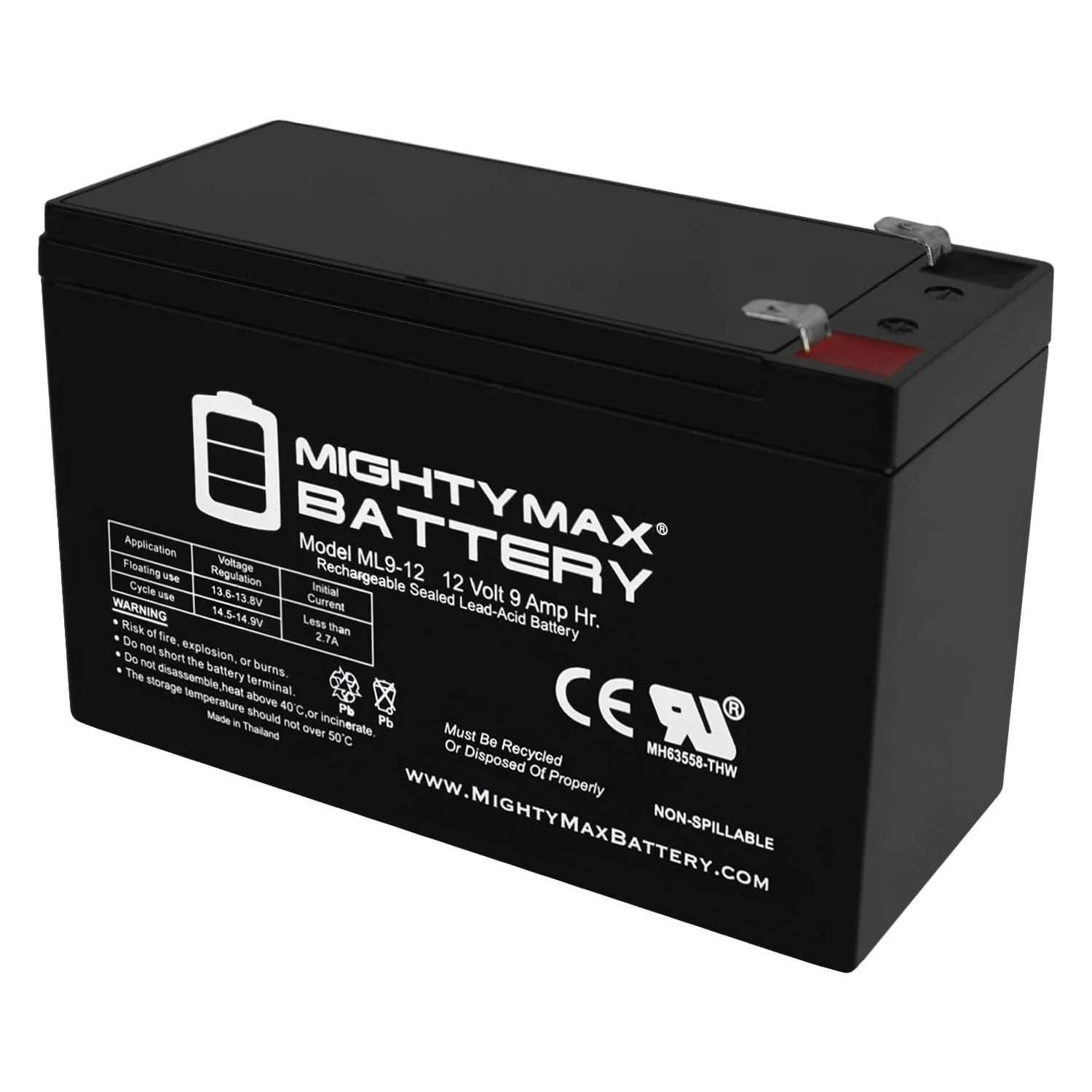 Mighty Max Battery 12V 9AH Replacement Battery for APC/UPS Battery RBC110 RBC24 RBC17