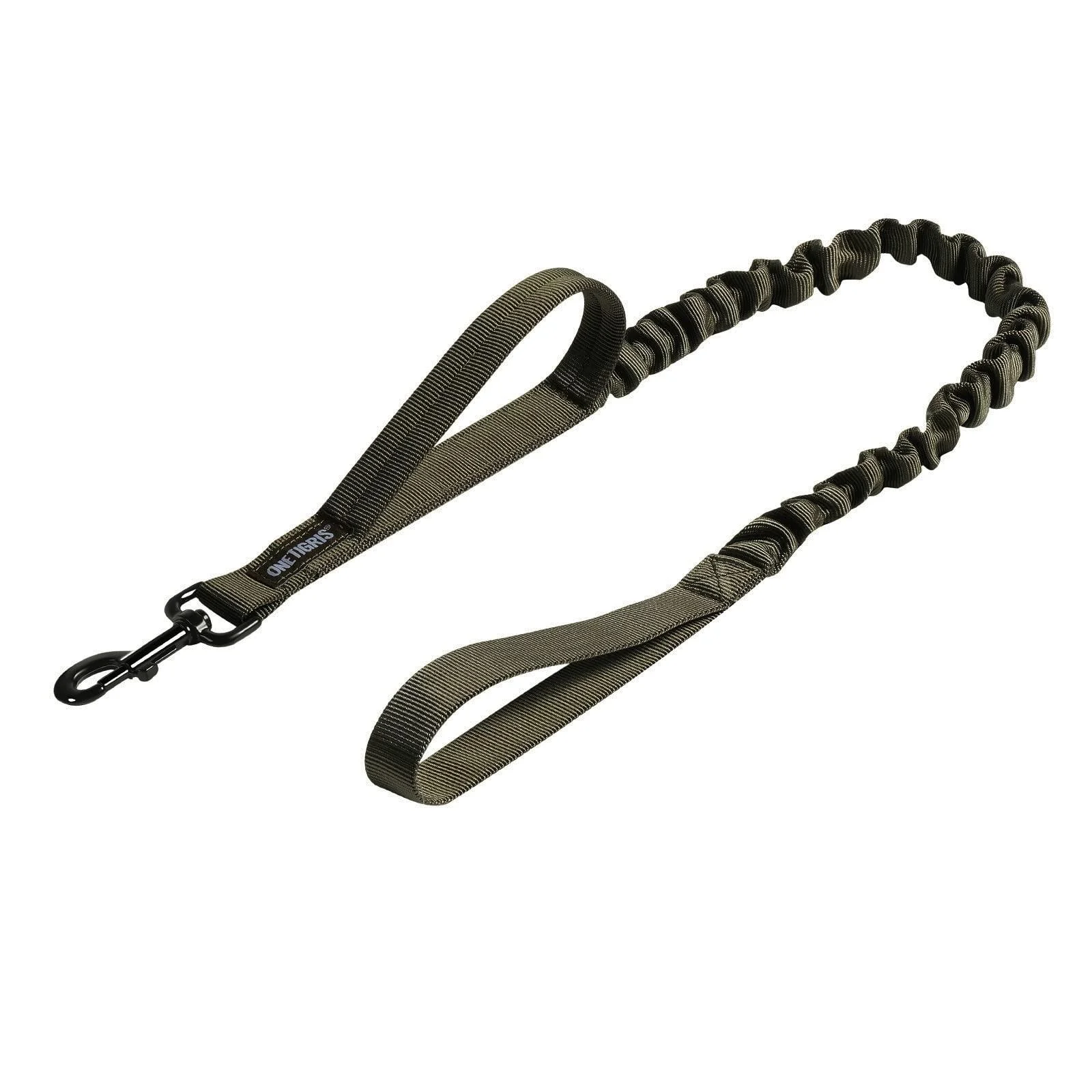 OneTigris Spring Loaded Dog Leash Nylon with Holding Loops Length 85.1 cm - 118.1 cm Green