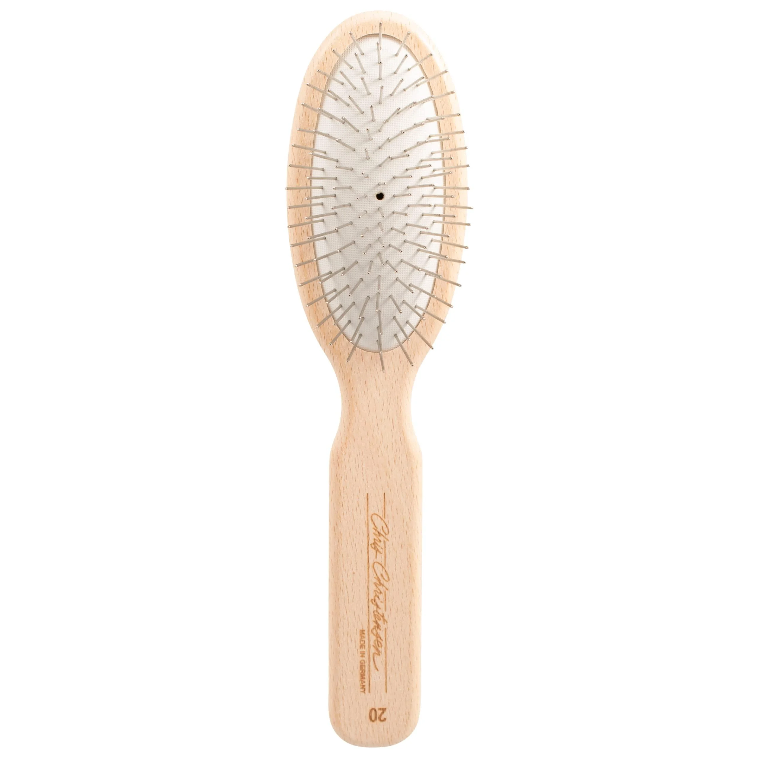Chris Christensen Pin Dog Brush, Gold Series, Groom Like a Professional, Gold-Plated Stainless Steel Pins, Perfect for Fragile Coats, 30% More Pins, Ground and Polished Tips Brown 20mm