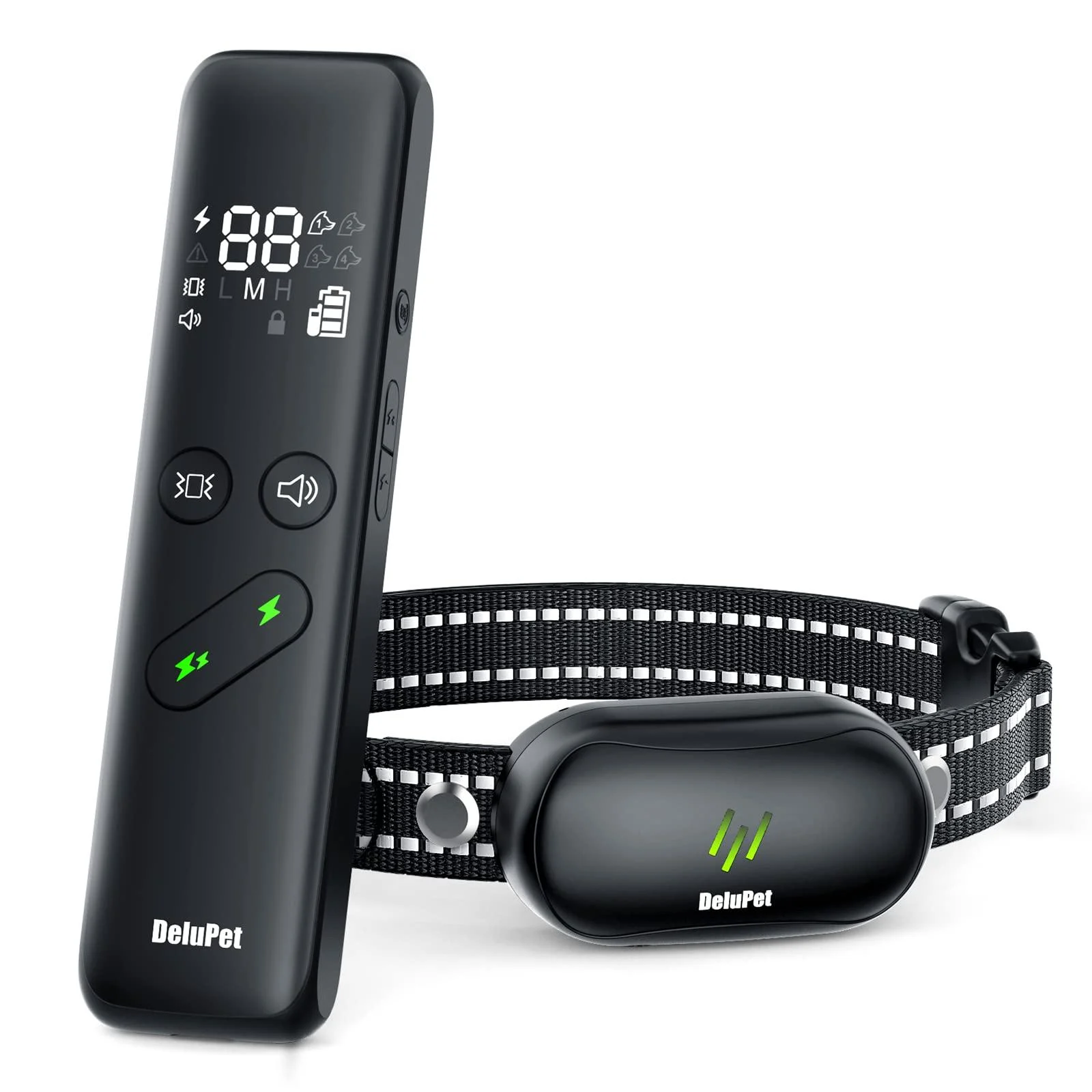 Dog Shock Collar - Electric Dog Training Collar with Remote 1600FT, Rechargeable E-Collar Waterproof Collars with 3 Training Modes, Security Lock for All Breeds, Sizes Black