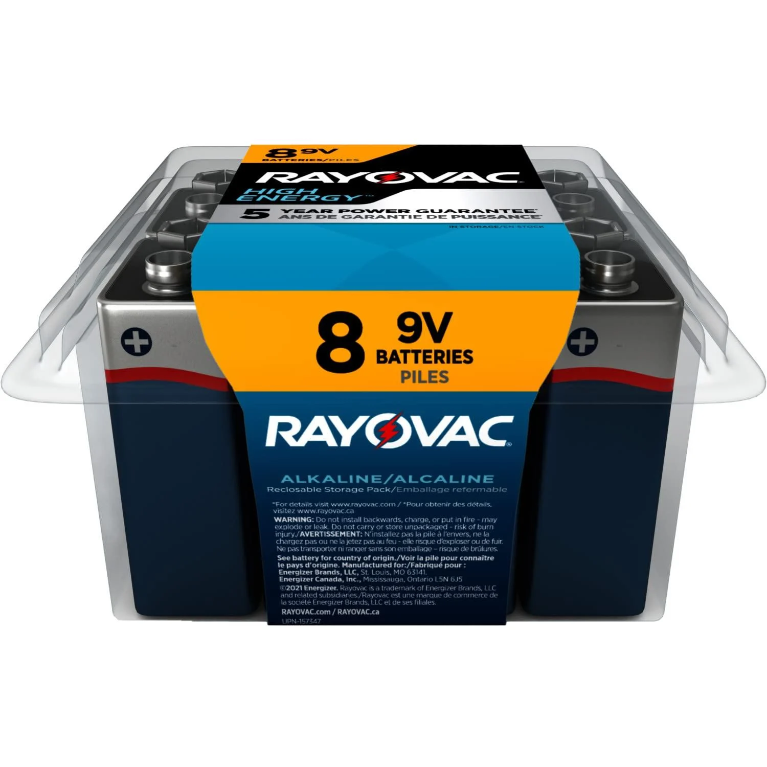 Rayovac 9V Batteries Alkaline 9V Battery (8 Count)