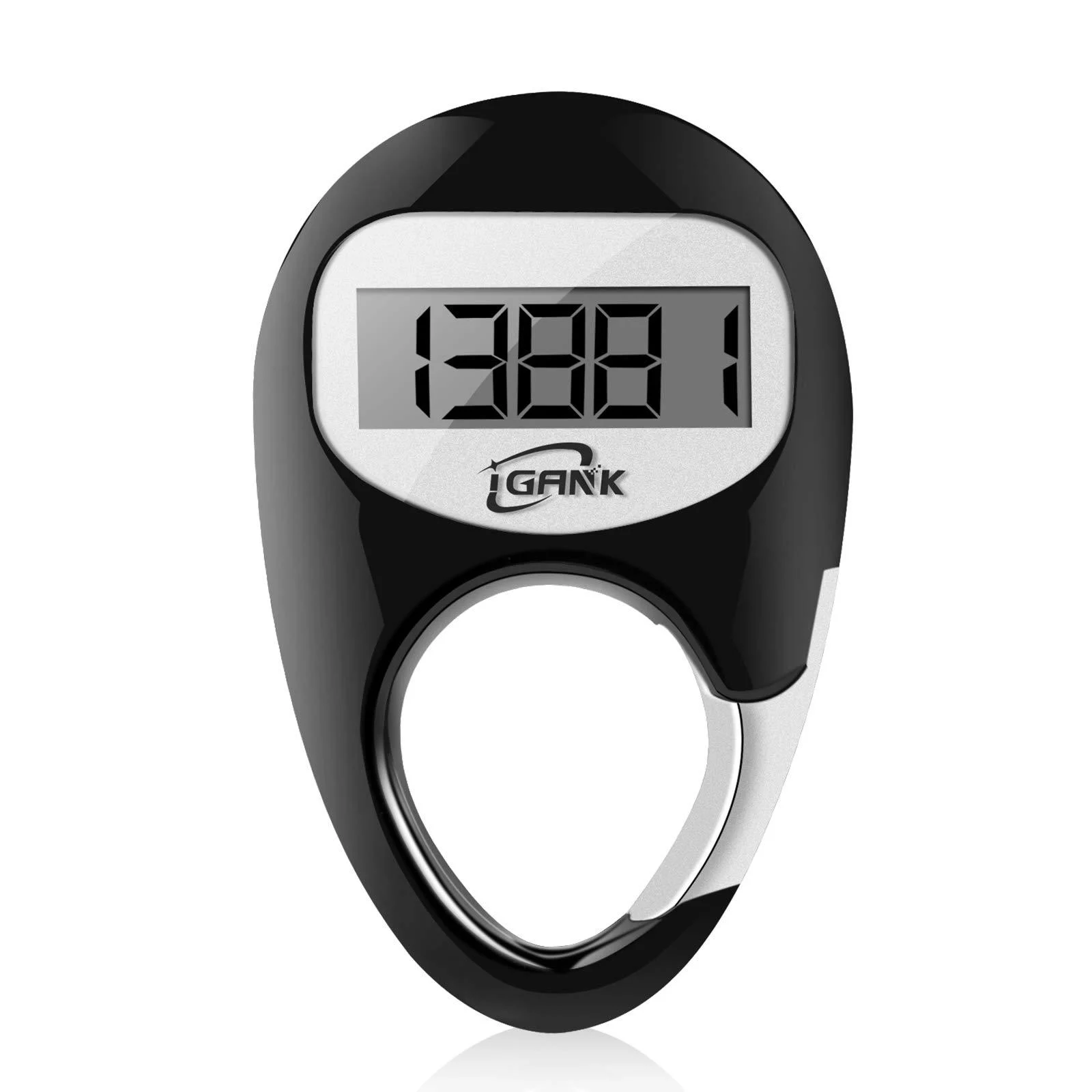 iGANK Simple Walking Pedometer 3D Step Counter for Men Women Kids Black