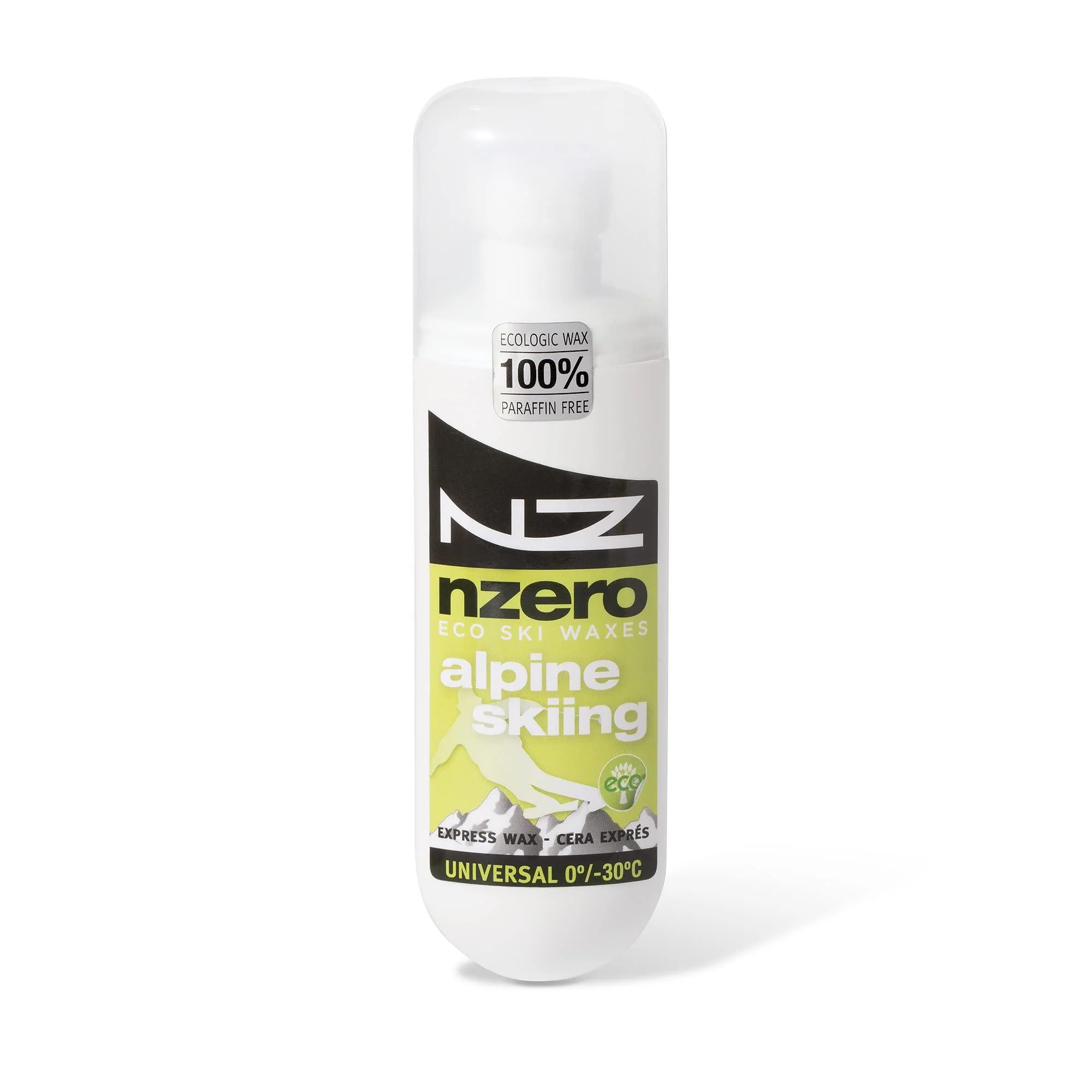 NZEROWAX organic wax universal applicator 100 ml | Wax for ski snow 100% plant-based sustainable and environmentally friendly white