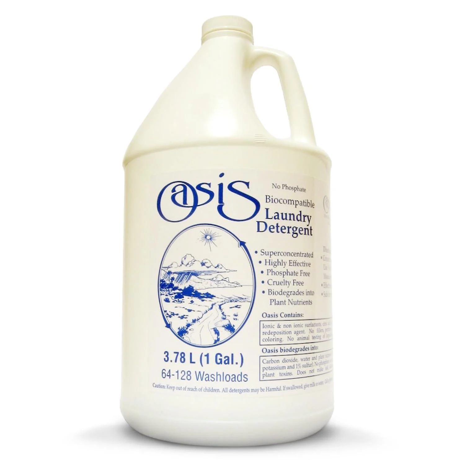 Oasis Biocompatible Laundry Detergent Liquid - Reuse Greywater for Plants - Clean Safe Concentrated & Effective Grey Water Friendly Sodium-Free Biodegrades Into Plant Nutrients - HE 128 Loads