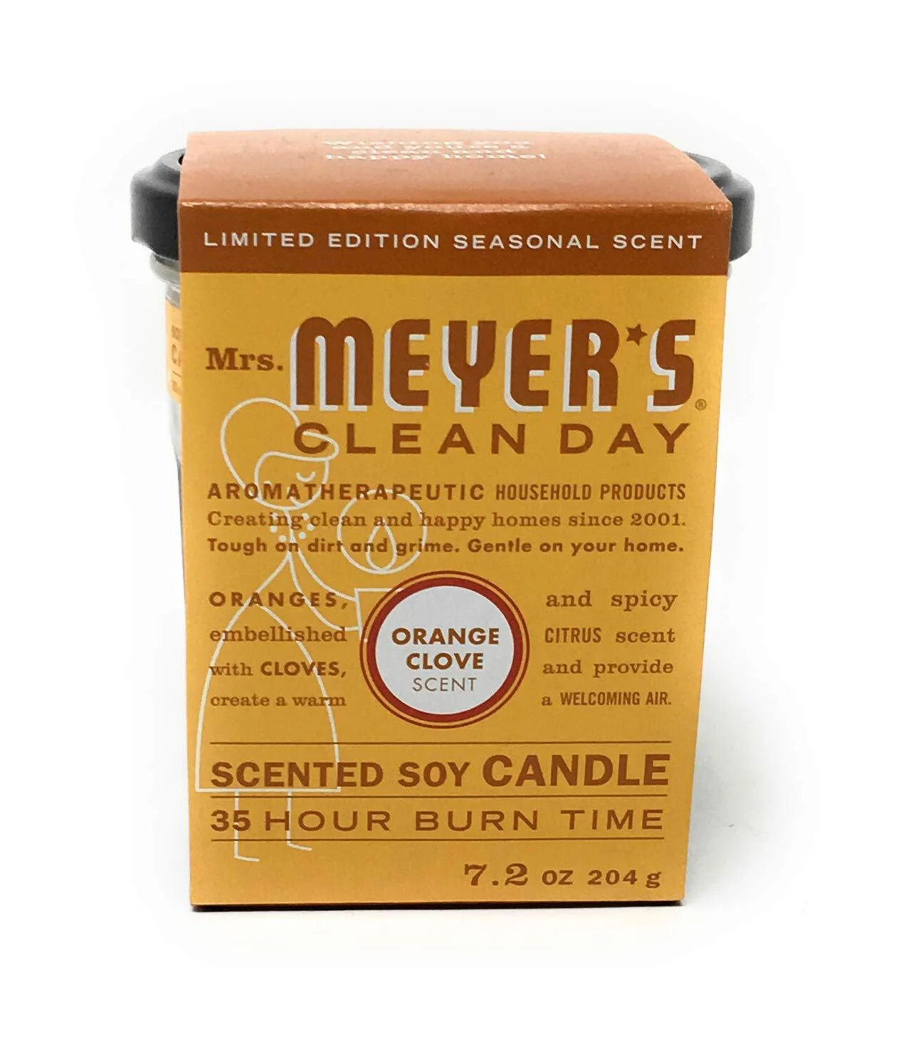 Mrs Meyer's, Candle Orange Clove with Sleeve (7.2 Oz, Pack - 6)