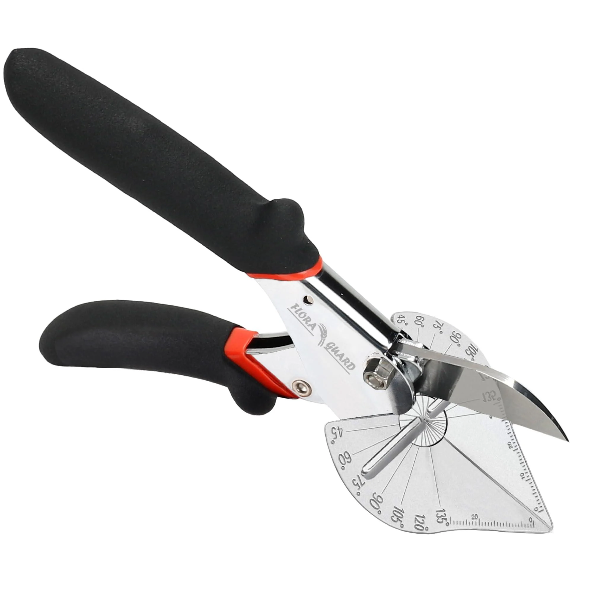FLORA GUARD Miter Shears - 45 to 135 Degree Multi Angle Trim Cutter Gasket Shear for Cutting Soft Wood Plastic PVC and More (JDJ-4001)