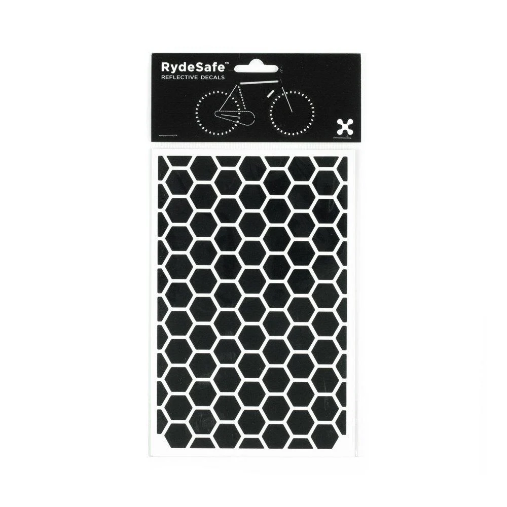 RydeSafe Reflective Decals - Hexagon Kit - Large Black
