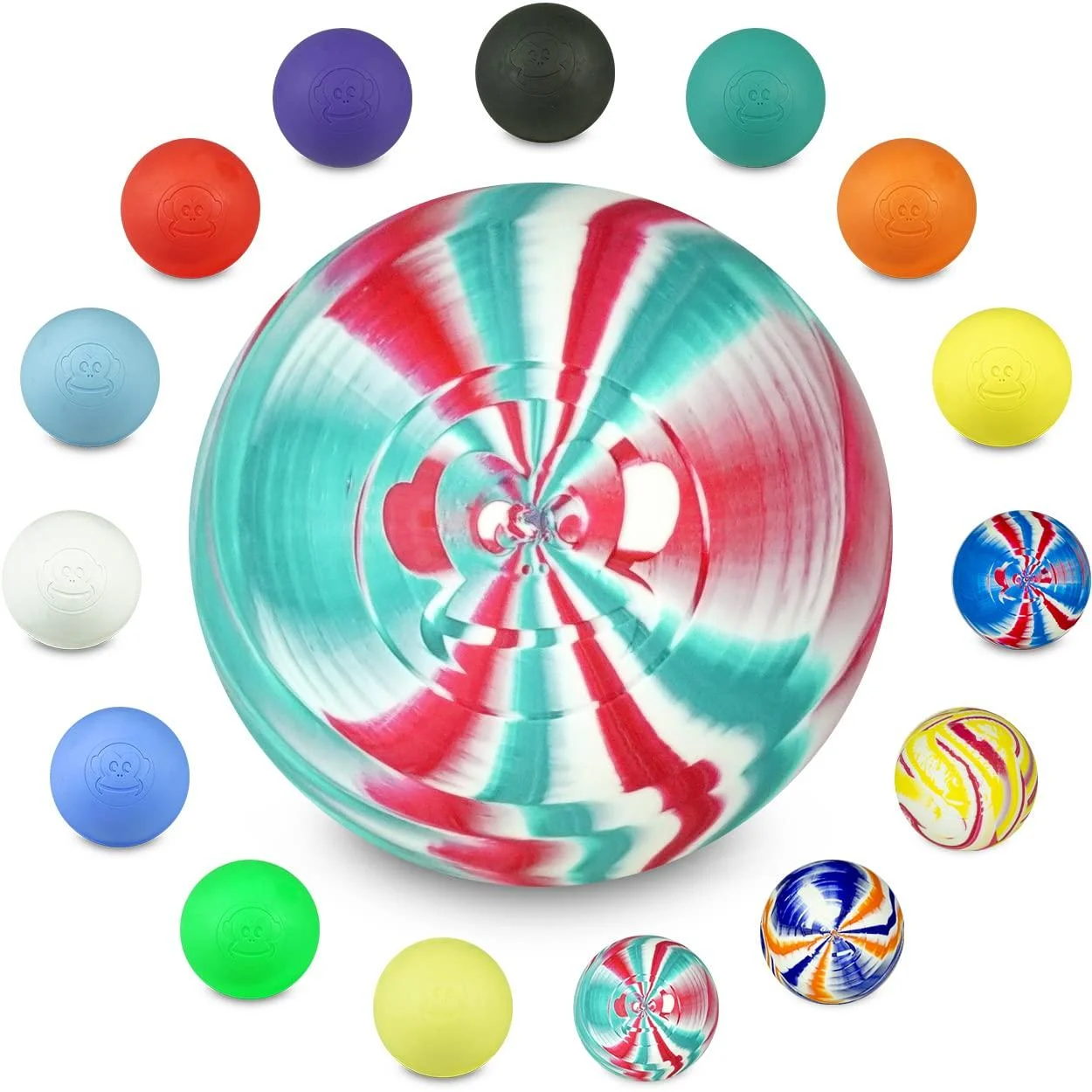 Captain Lax Massageball Original- Lacrossball hard rubber with the dimensions 6 x 6 cm suitable for trigger point & fascia massage/crossfit red-White-green unit size