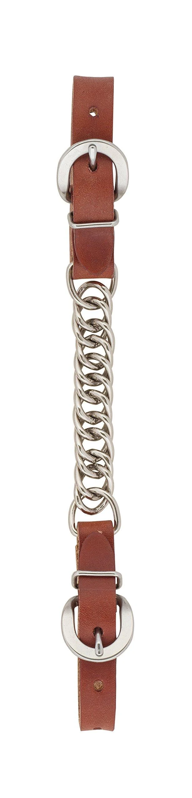Weaver Leather Single Flat Link Nickel Plated Chain Curb Strap, Canyon Rose, 4 1/2"