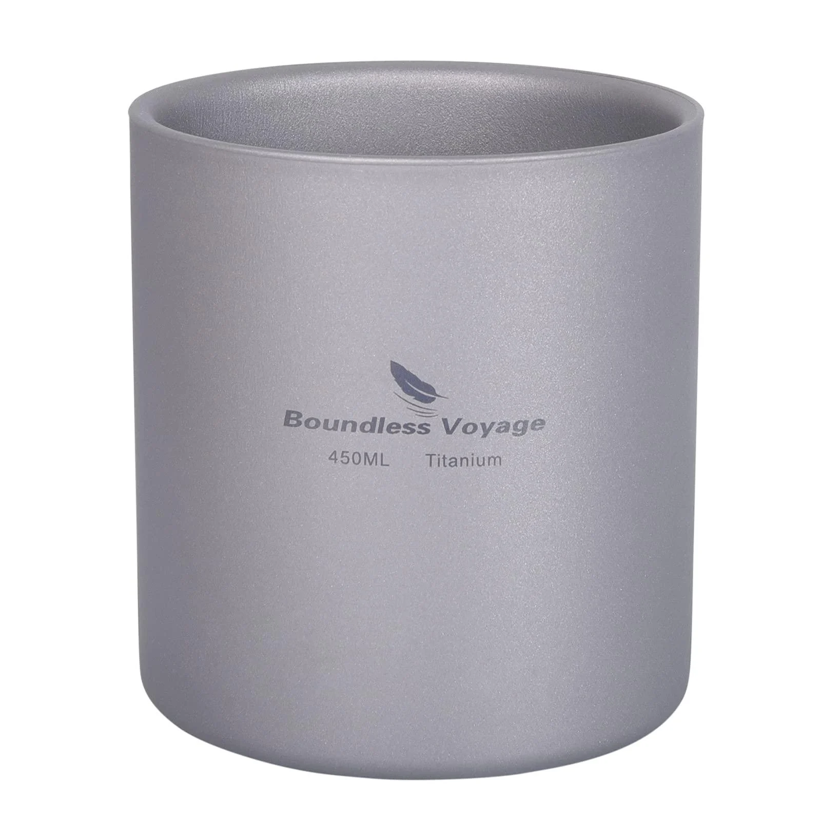 Boundless Voyage 3 in 1 Double Walled Titanium Cup Heat Resistant Mini Tea Drink Cup Outdoor Camping Mug Coffee Cups Camping Accessories (Ti3030D 450ml)