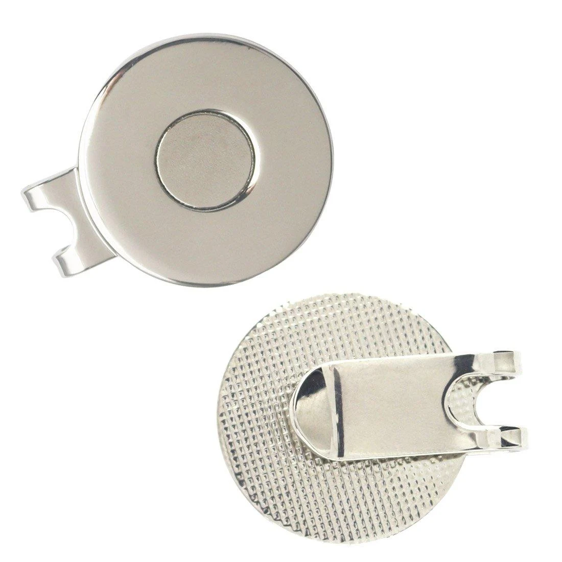 PINMEI Standard Hat Clips Golf Ball Marker Holder 2 PCS Silver