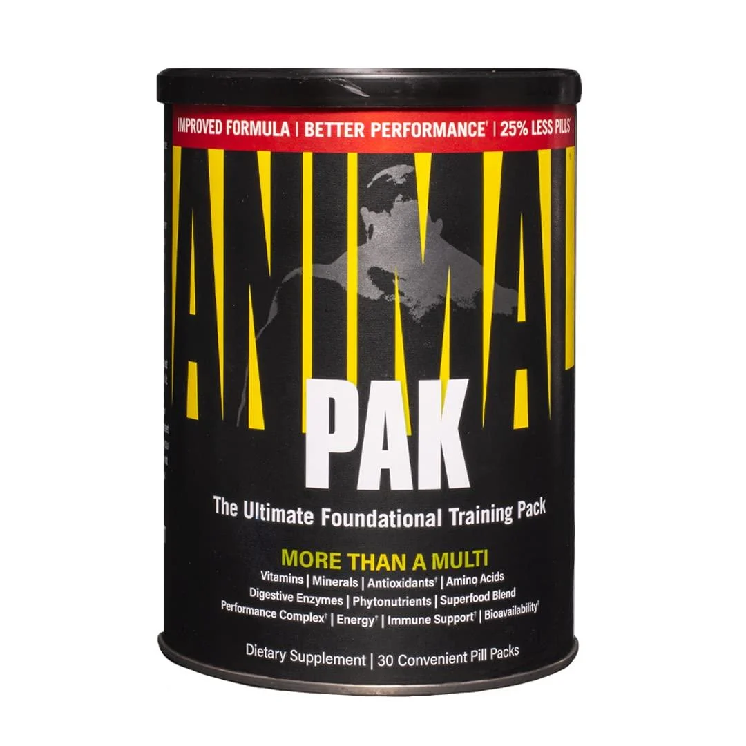 Animal Pak - Convenient All-in-One Vitamin & Supplement Pack - Zinc Vitamins C B D Amino Acids and More - Sports Nutrition Performance Mulitvitamin for Women & Men - Updated Version - 30 Count Packs 30 Count (Pack of 1)