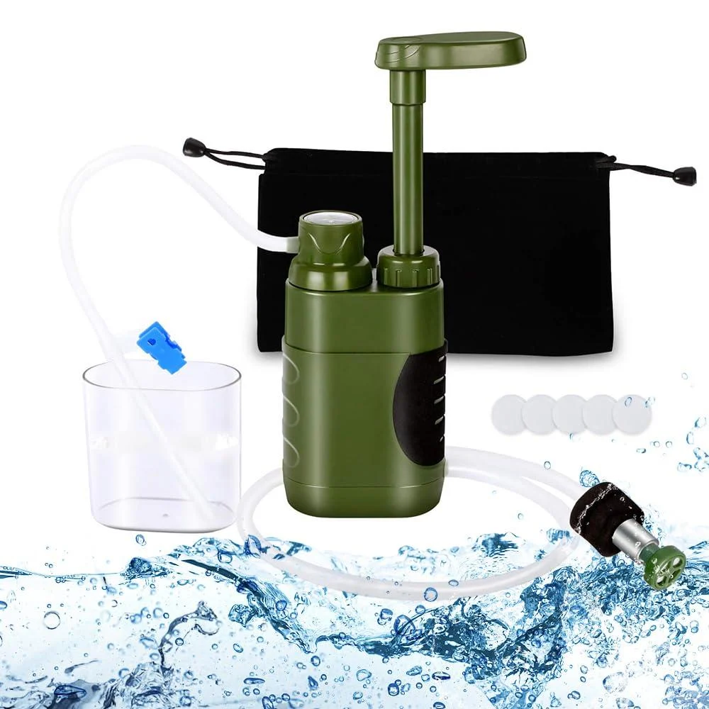 Lixada water filter 5000L camping water filter survival water filter pump with storage bag for drinking water emergency survival camping travel fishing