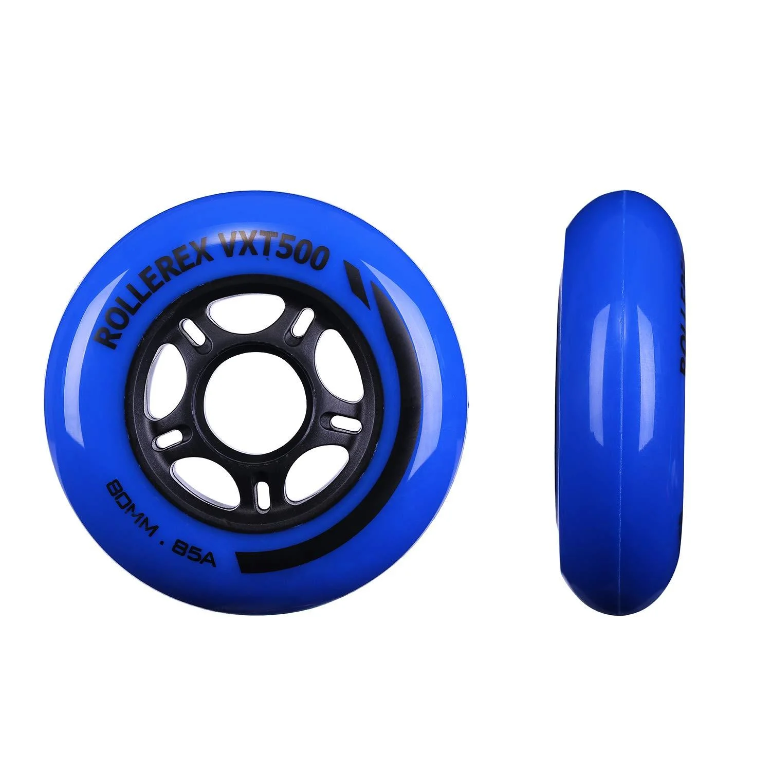 Rollerex VXT500 RipStik Wheels (Multiple Color Options Available) (2-Pack) (80mm) - Use on RipStiks, Inline Skates, Roller Blades Deep Sea Blue