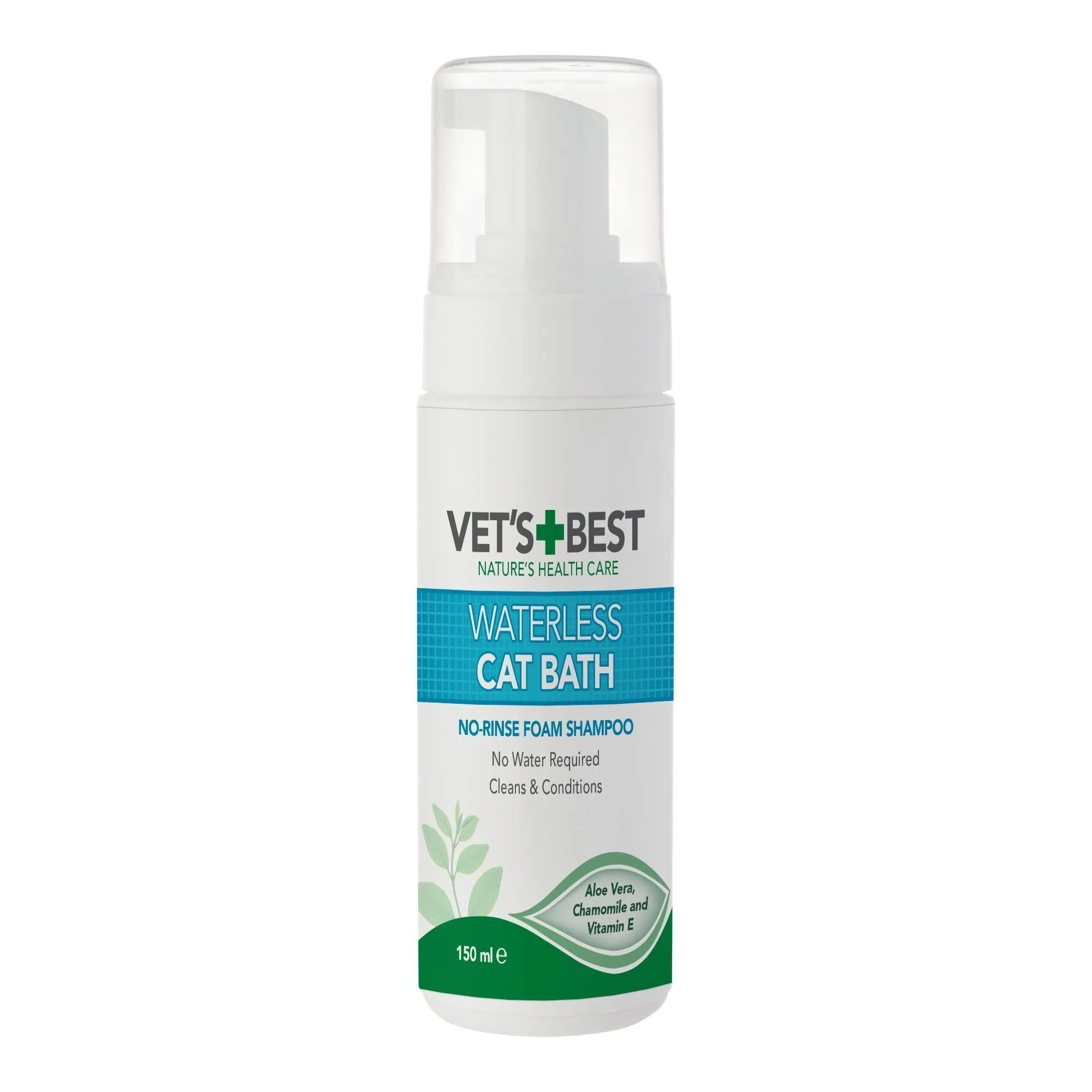Vet's Best Waterless Cat Bath | No Rinse Waterless Dry Shampoo for Cats 150ml 150 ml (Pack of 1) - Vets Best