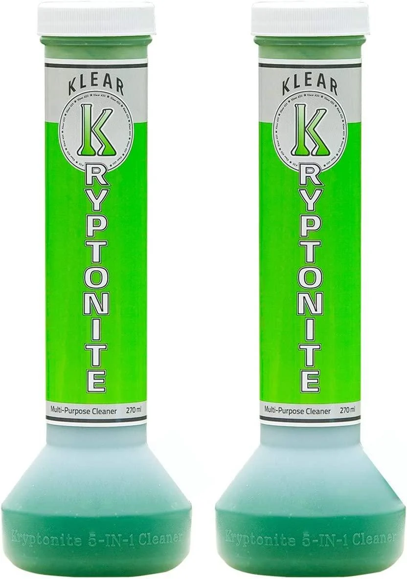 KLEAR Kryptonite Multipurpose Glass Cleaner | Powerful 5-1 Cleaning Combo | Glass Friendly & Alcohol-Free Glass Cleaner| Coat Relax Rines| 9 oz (Pack of 2)