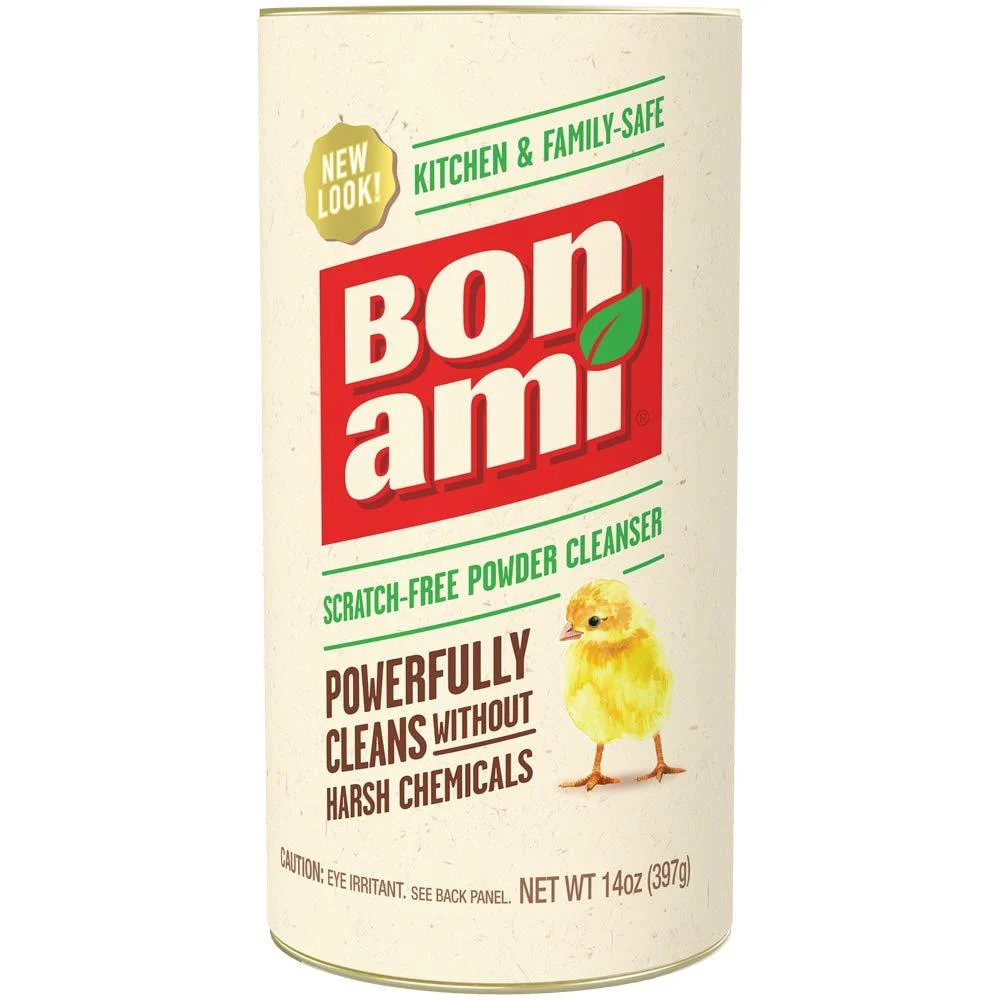 Bon Ami Powder Cleanser for Kitchens & Bathrooms - All Types of Surfaces, Cleans Grime & Dirt, Polishes Surfaces, Absorbs Odors (Single 1 Pack) Fresh 14 Ounce (Pack of 1)