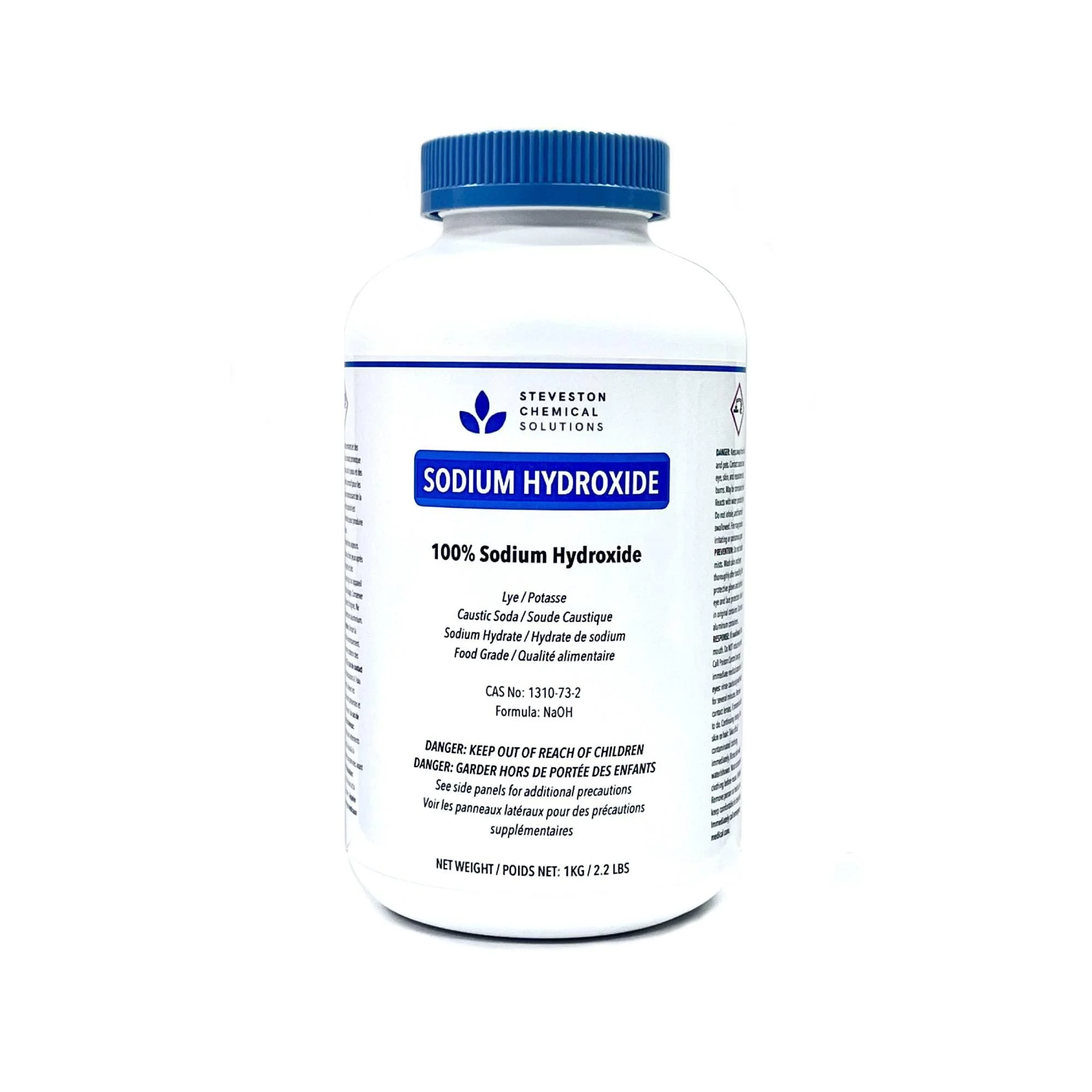 Sodium Hydroxide (Lye/Caustic Soda) - Food Grade/Kosher - 1 kg / 2.2 lbs