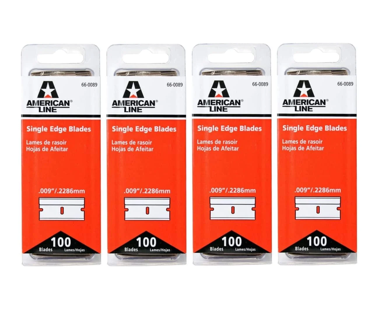 Single Edge Razor Blades - 100-Pack - 0.009" Heavy Duty High Carbon Steel for Extra Durability and Long Life - 66-0089 (4 Pack)