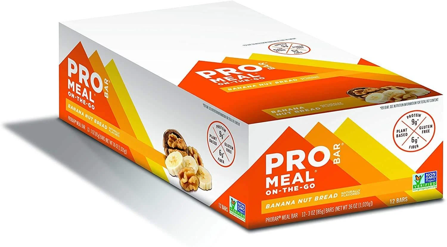 PROBAR - Meal Bar, Banana Nut Bread, Non-GMO, Gluten-Free, Healthy, Plant-Based Whole Food Ingredients, Natural Energy, 3 Ounce (Pack of 12) Banana Nut Bread 12 Count (Pack of 1)