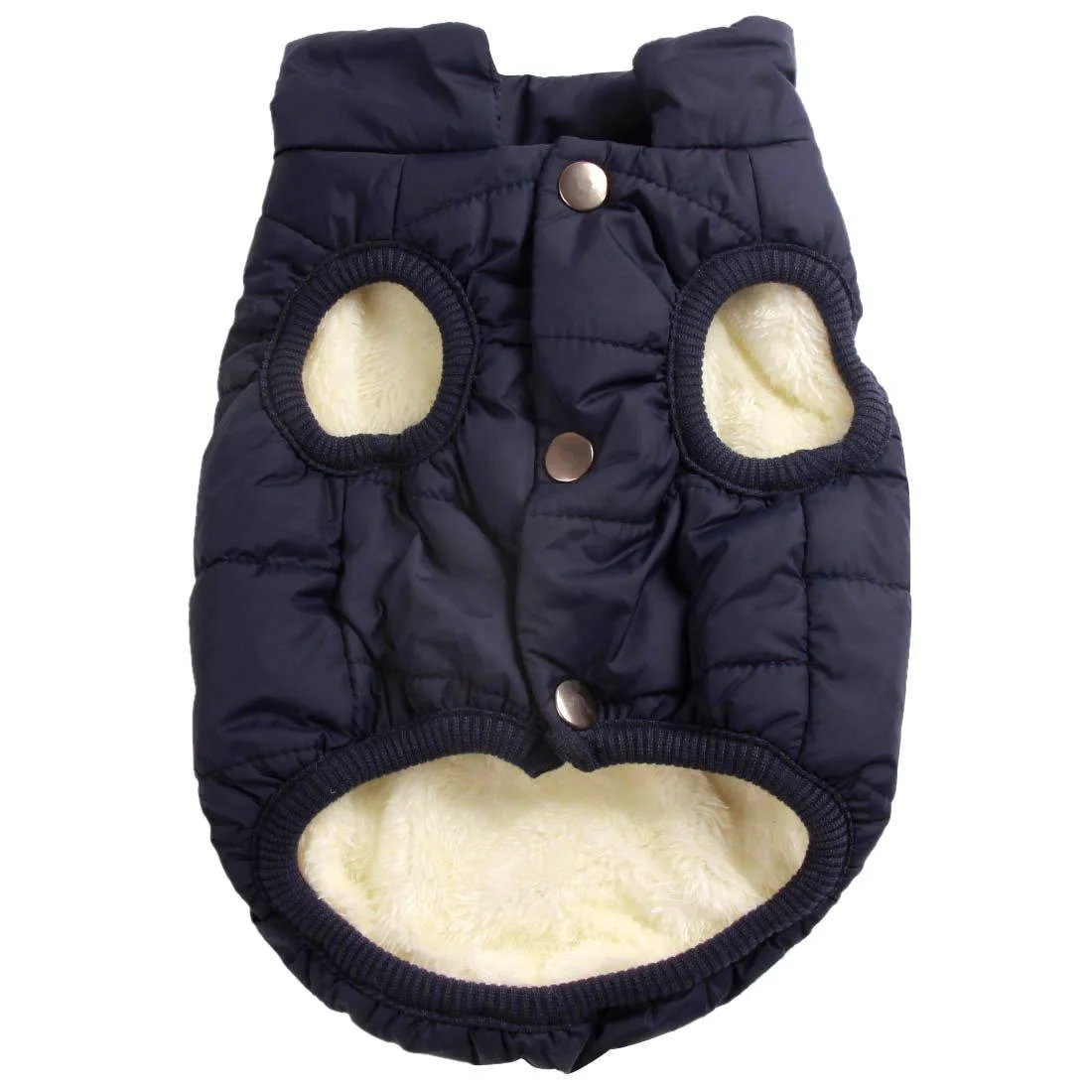JoyDaog Fleece Lined Warm Dog Jacket for Puppy Winter Cold Weather,Soft Windproof Small Dog Coat Medium (Pack of 1) Blue