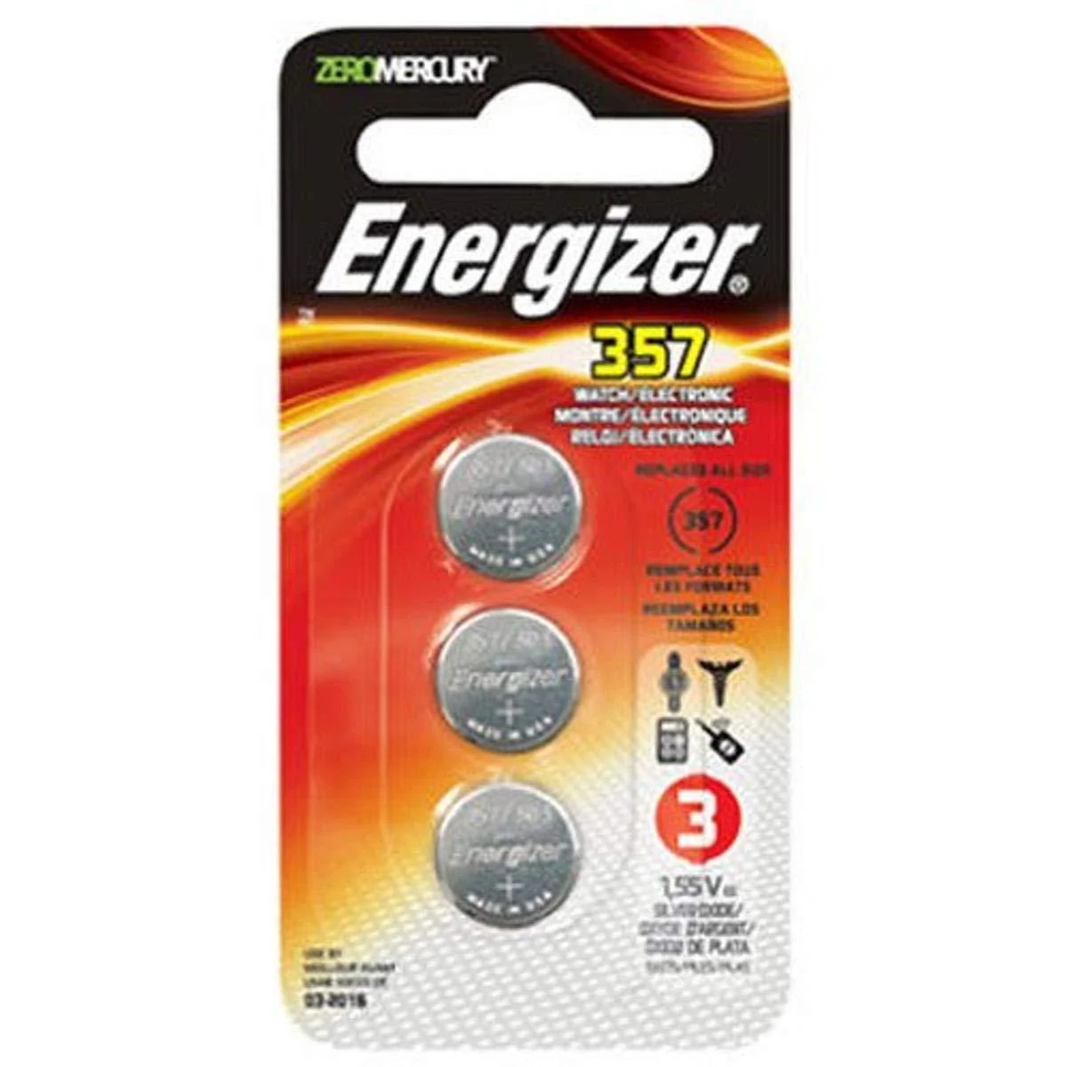 Energizer 357 Battery (Pack of 3) - Eveready
