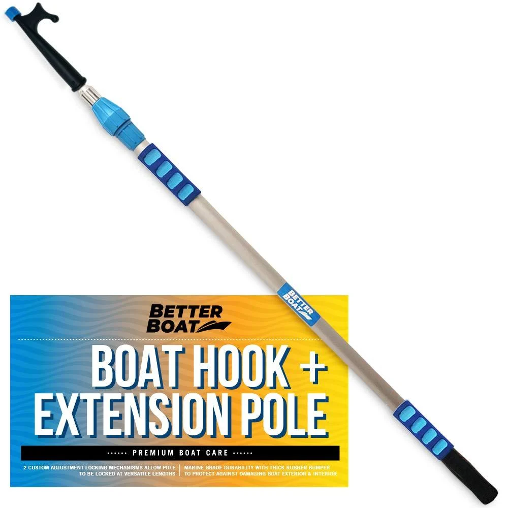 Boat Hooks for Docking Telescoping Boat Hook Pole Push Pole for Boat Docking Stick Boat Hook Adapters Screw End 3/4" Thread Boating Accessories Marine Push Dock Stick Pontoon (Hook Only or with Pole) Hook and Pole - Better Boat