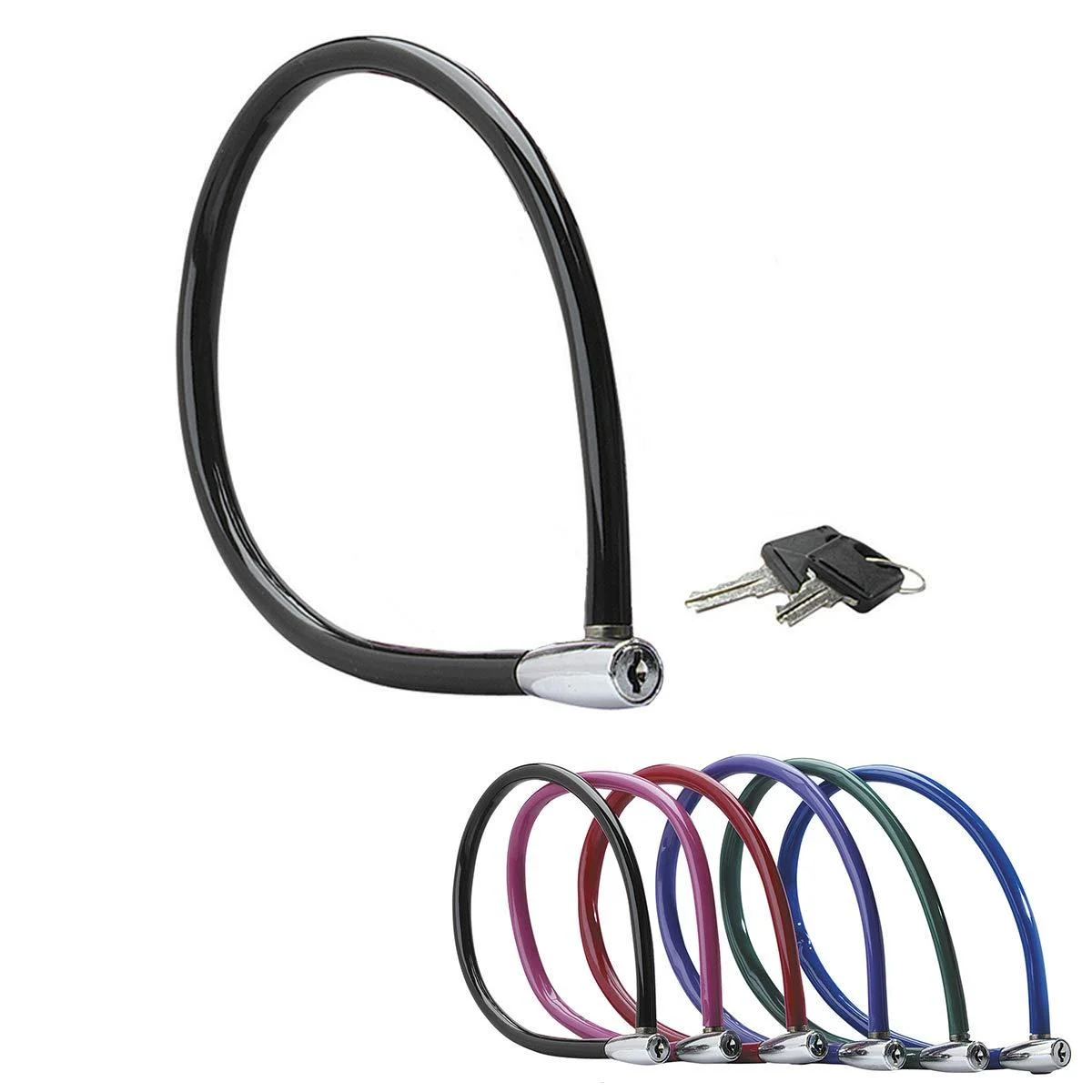 MASTER LOCK Bicycle Lock Cable Lock Key 55 cm Steel Cable Weatherproof Random Color 8630-F