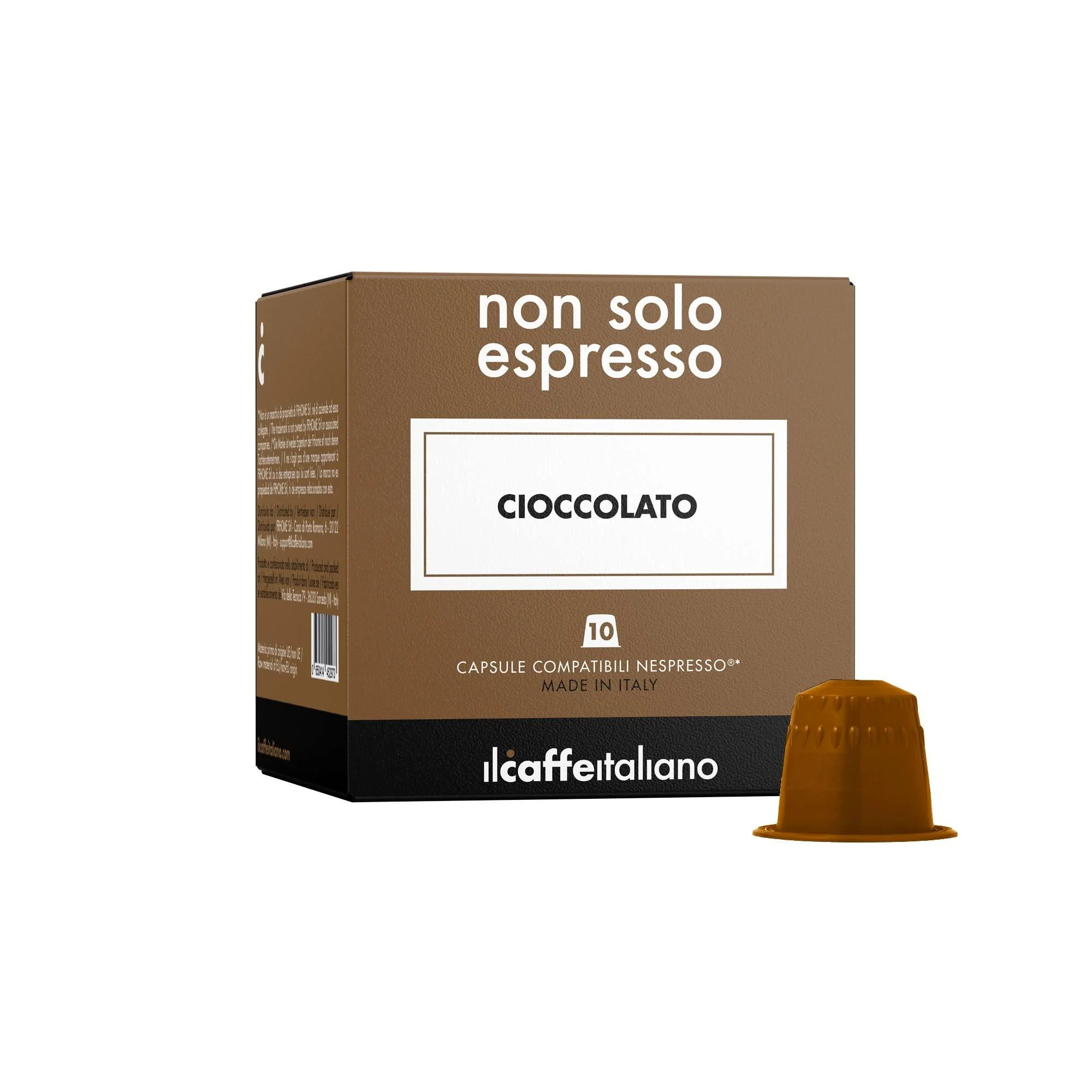 Il Caff Italiano Nespresso Compatible Capsules Chocolate 80pcs | Nespresso Compatible Coffee Capsules Gourmet Drink with Chocolate Flavor | Nespresso Compatible Capsules Made In Italy | Frhome