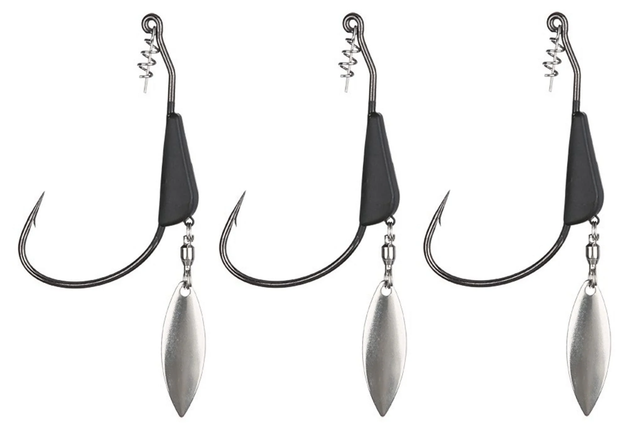 Reaction Tackle Bladed/Tungsten Weighted Swimbait Hooks (3-Pack) 1/8oz - 3/0 hook