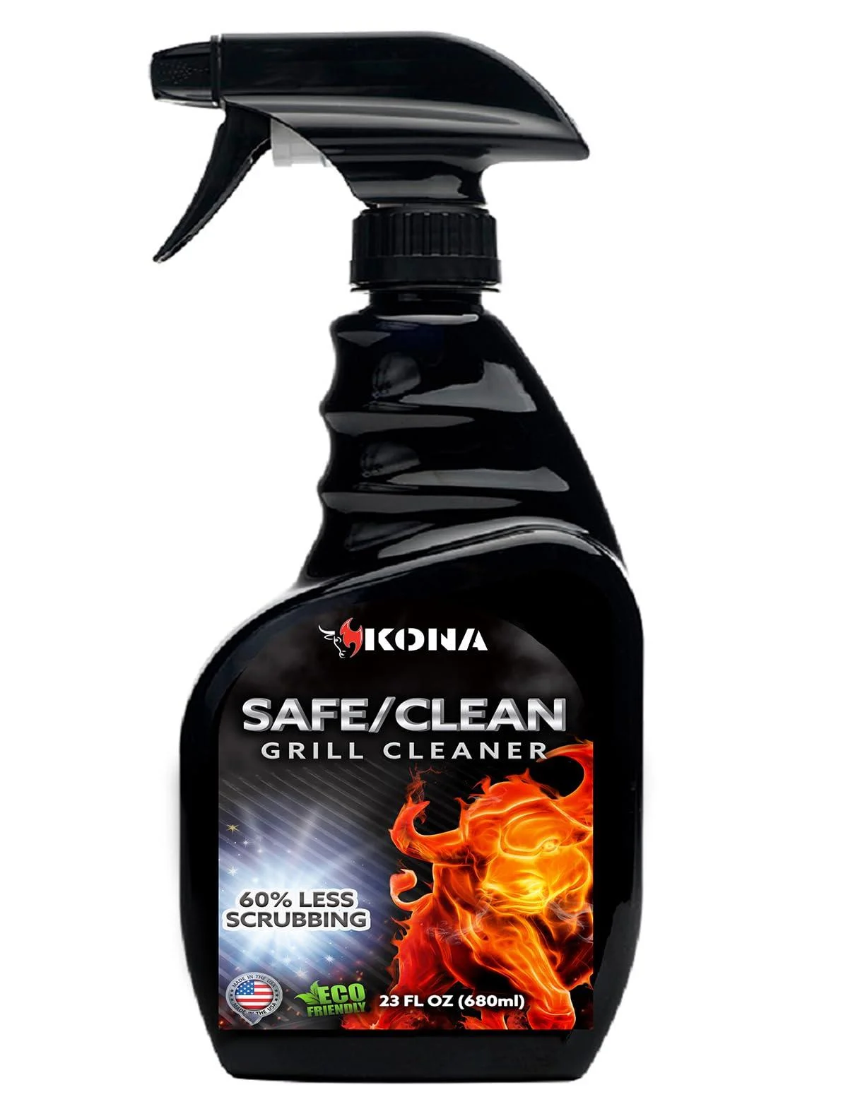 Kona Safe/Clean Grill Cleaner Spray - Now 40% More Cleaning Power Heavy Duty No-Drip Gel Eco-Friendly Food Safe BBQ Grate Degreaser Biodegradable Made in Michigan USA - 23oz 1