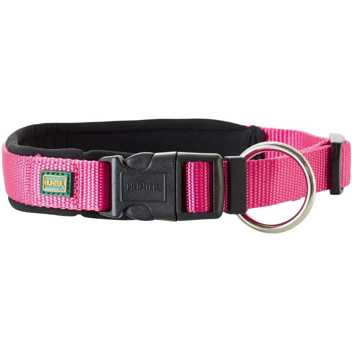 Hunter neoprene Vario plus neck dog collar nylon padded with neoprene 35/2.0 (s) raspberry/black 35/2.0 (s) raspberry/black