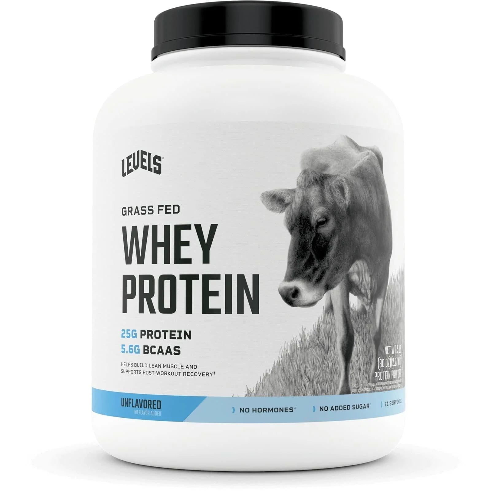 Levels Grass Fed 100% Whey Protein No Hormones Unflavored 5LB Unflavored 5 Pound (Pack of 1) - Levels Nutrition