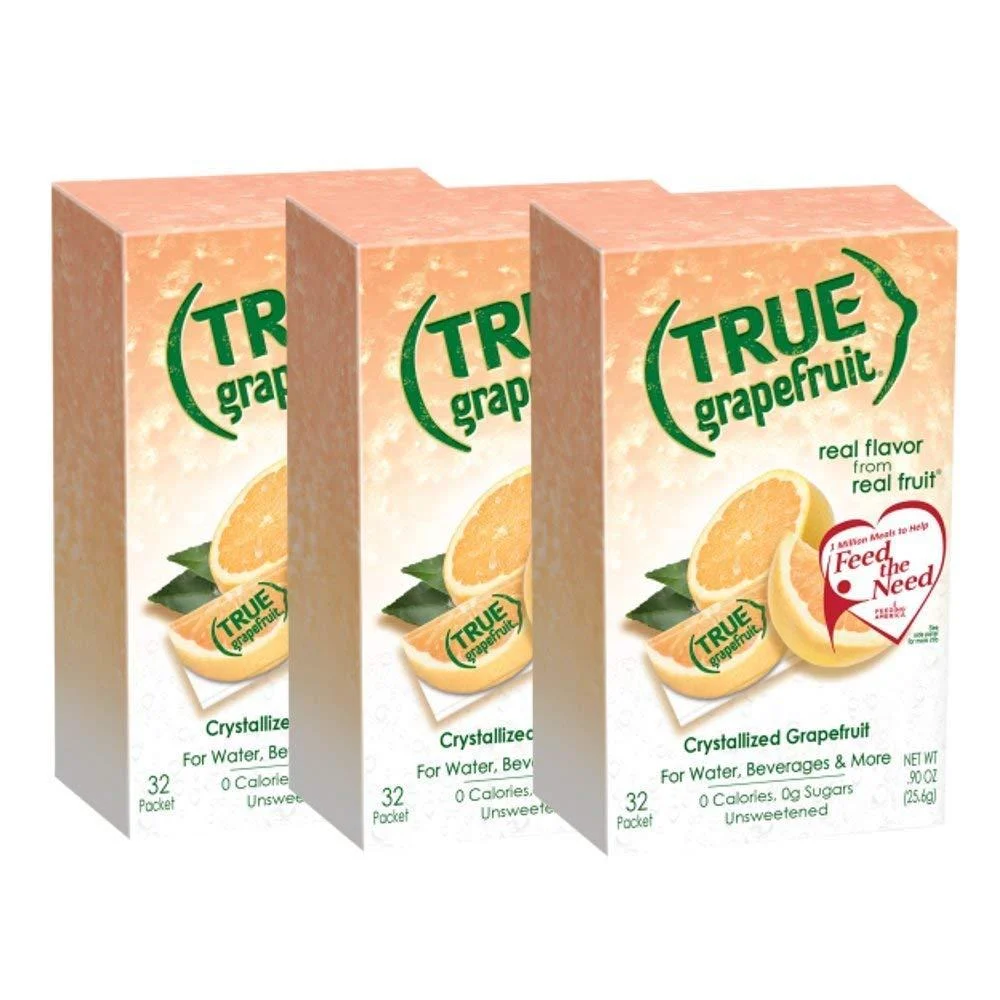 True Citrus True Grapefruit Crystallized Grapefruit 32 packets (3 boxes 96 total packets)