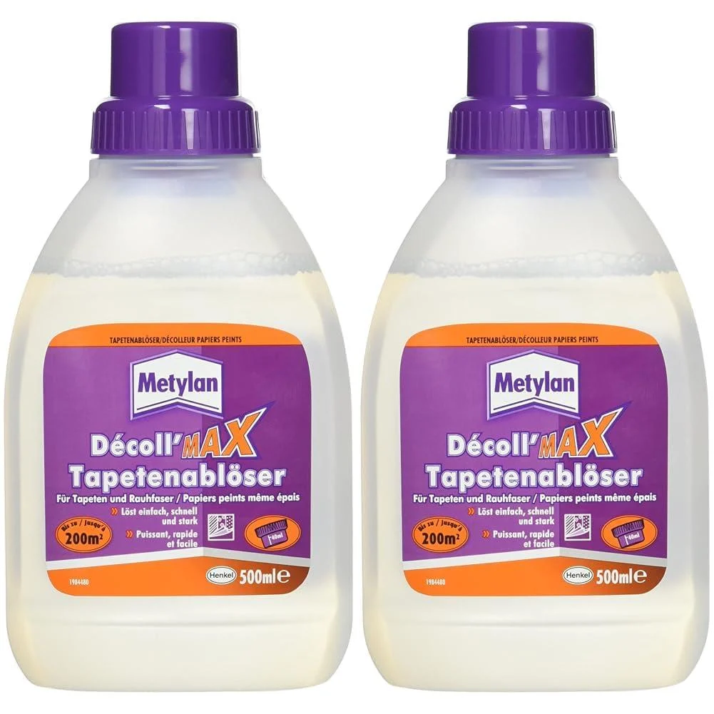 Metylan tapet removal active concentrate solves all wallpapers bubber wallpapers and the remains of high-energy easily dosable wallpaper remover 1x0.5l (pack with 2) 500 ml (2-pack) concentrate 0.5 liters